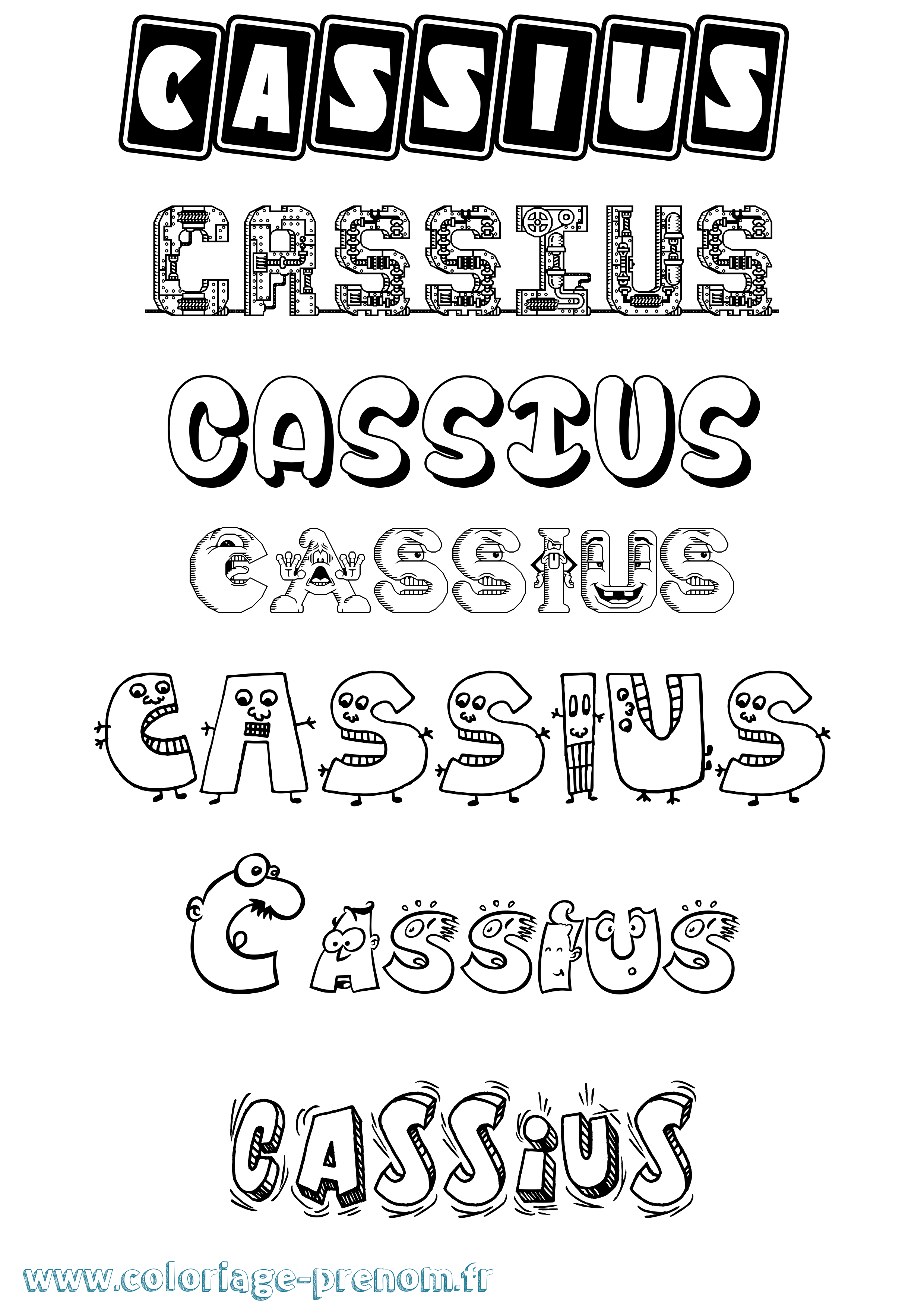 Coloriage Cassius Fun Coloriage prénom Cassius Fun