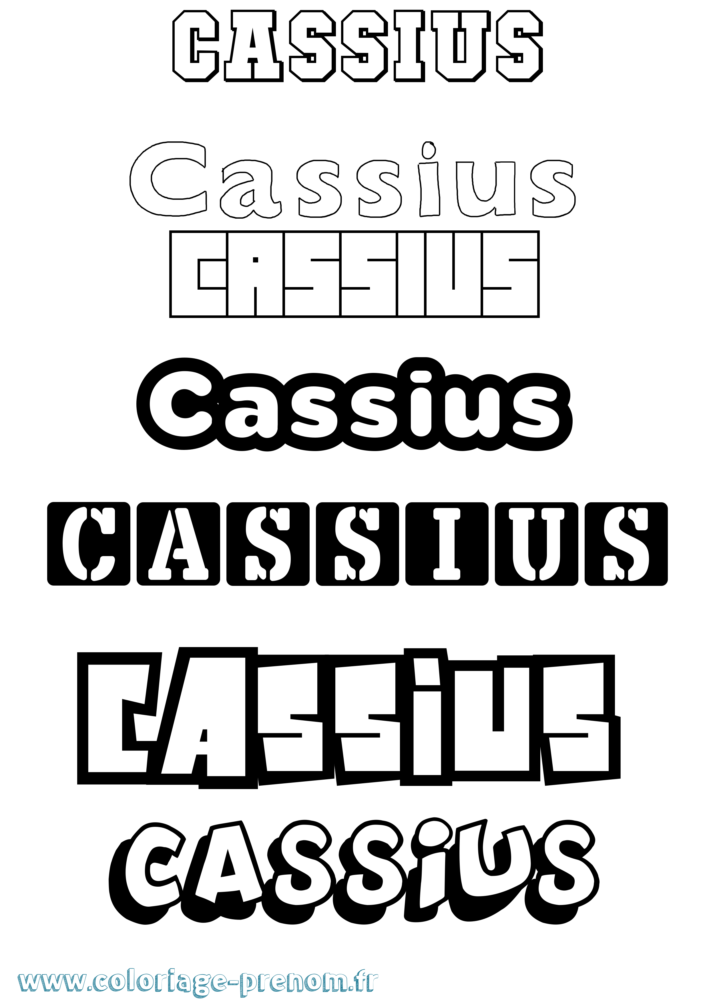 Coloriage Cassius Simple Coloriage prénom Cassius Simple
