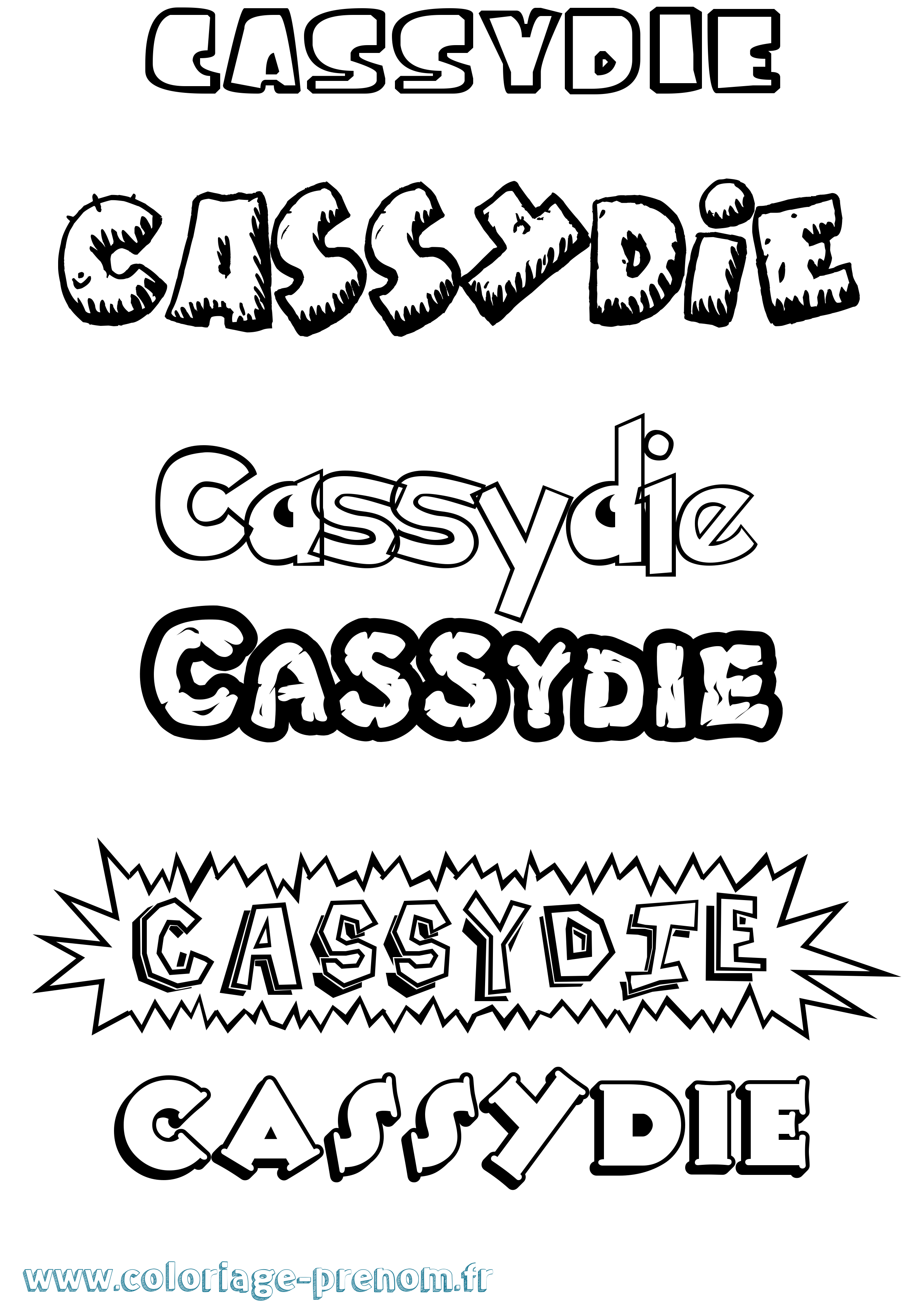 Coloriage Cassydie Dessin Animé Coloriage prénom Cassydie Dessin Animé