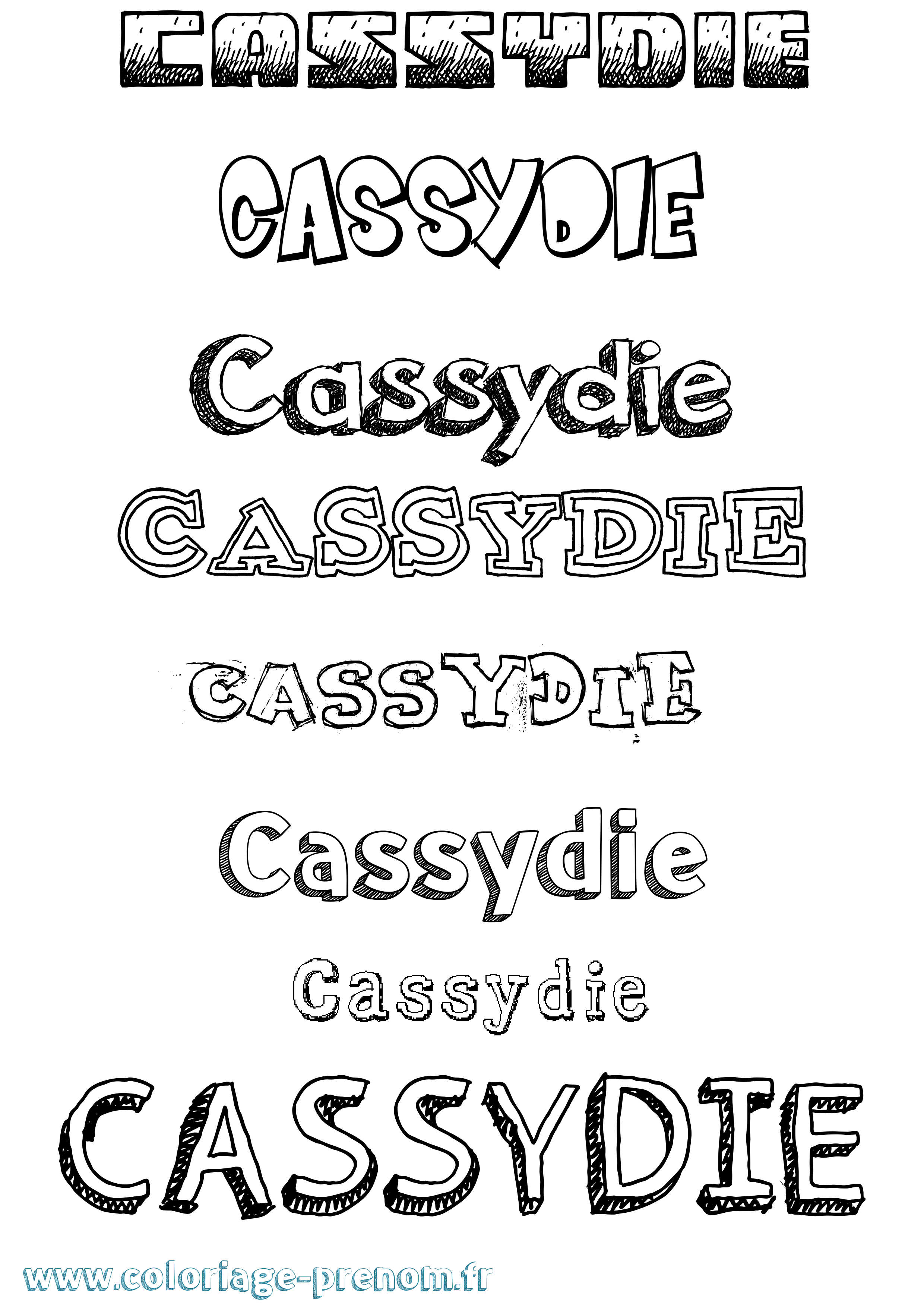 Coloriage Cassydie Dessiné Coloriage prénom Cassydie Dessiné
