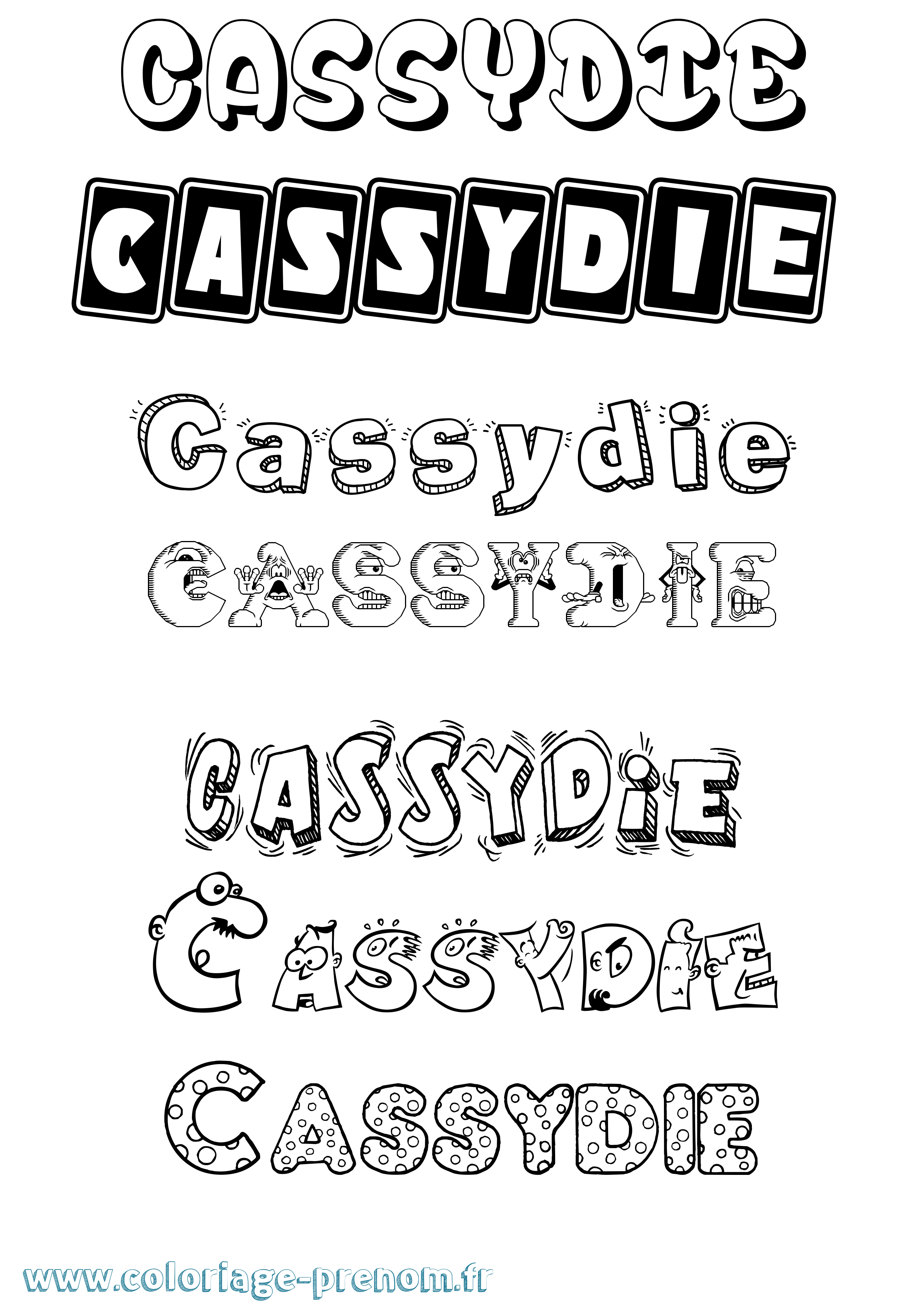 Coloriage Cassydie Fun Coloriage prénom Cassydie Fun