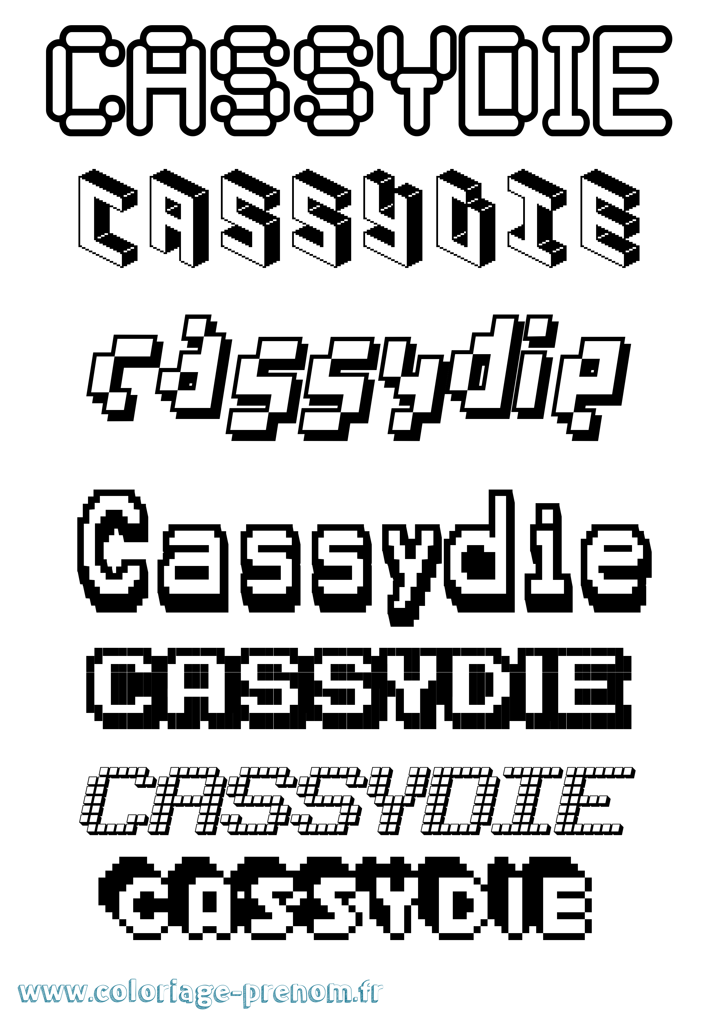Coloriage Cassydie Pixel Coloriage prénom Cassydie Pixel