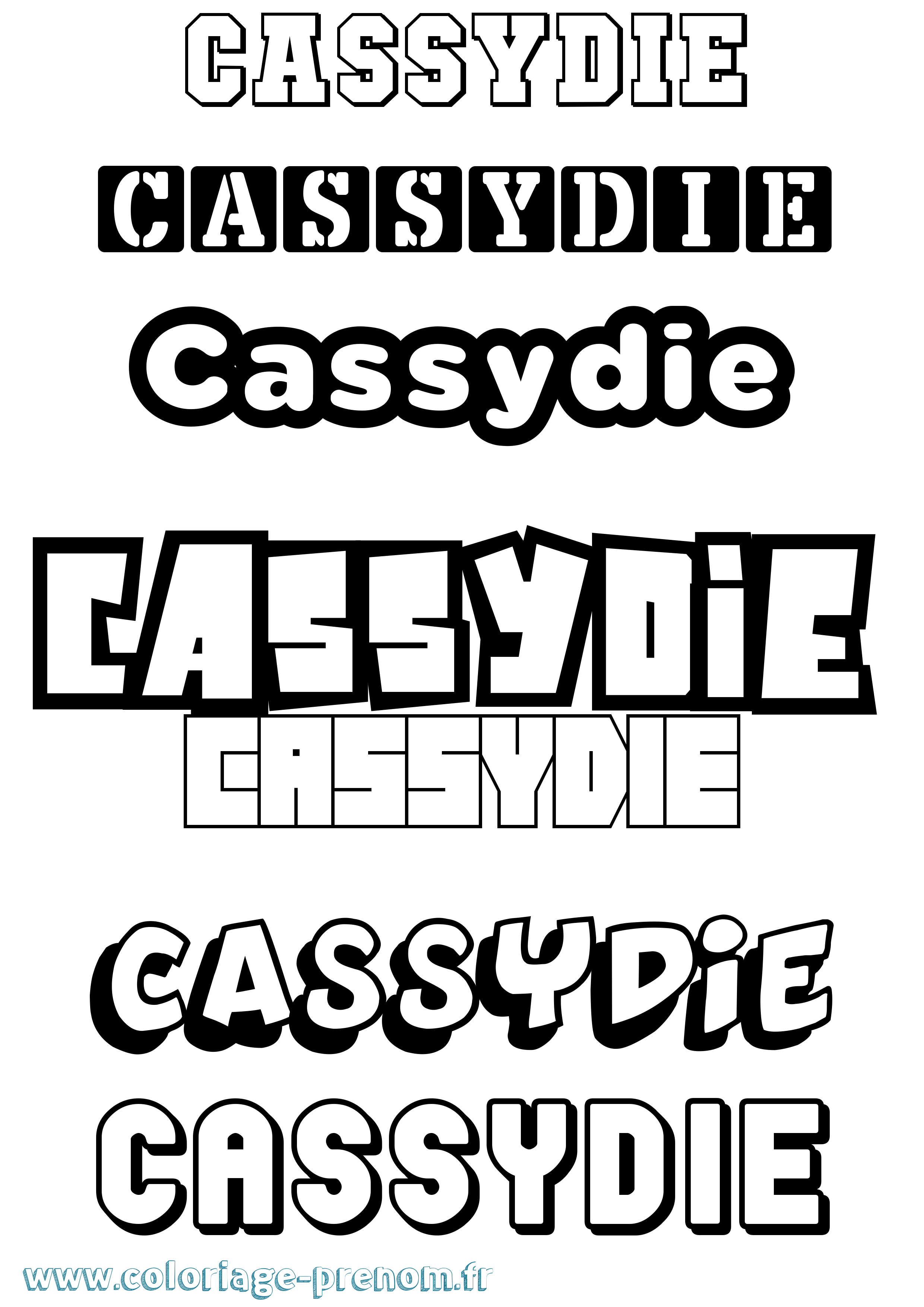 Coloriage Cassydie Simple Coloriage prénom Cassydie Simple