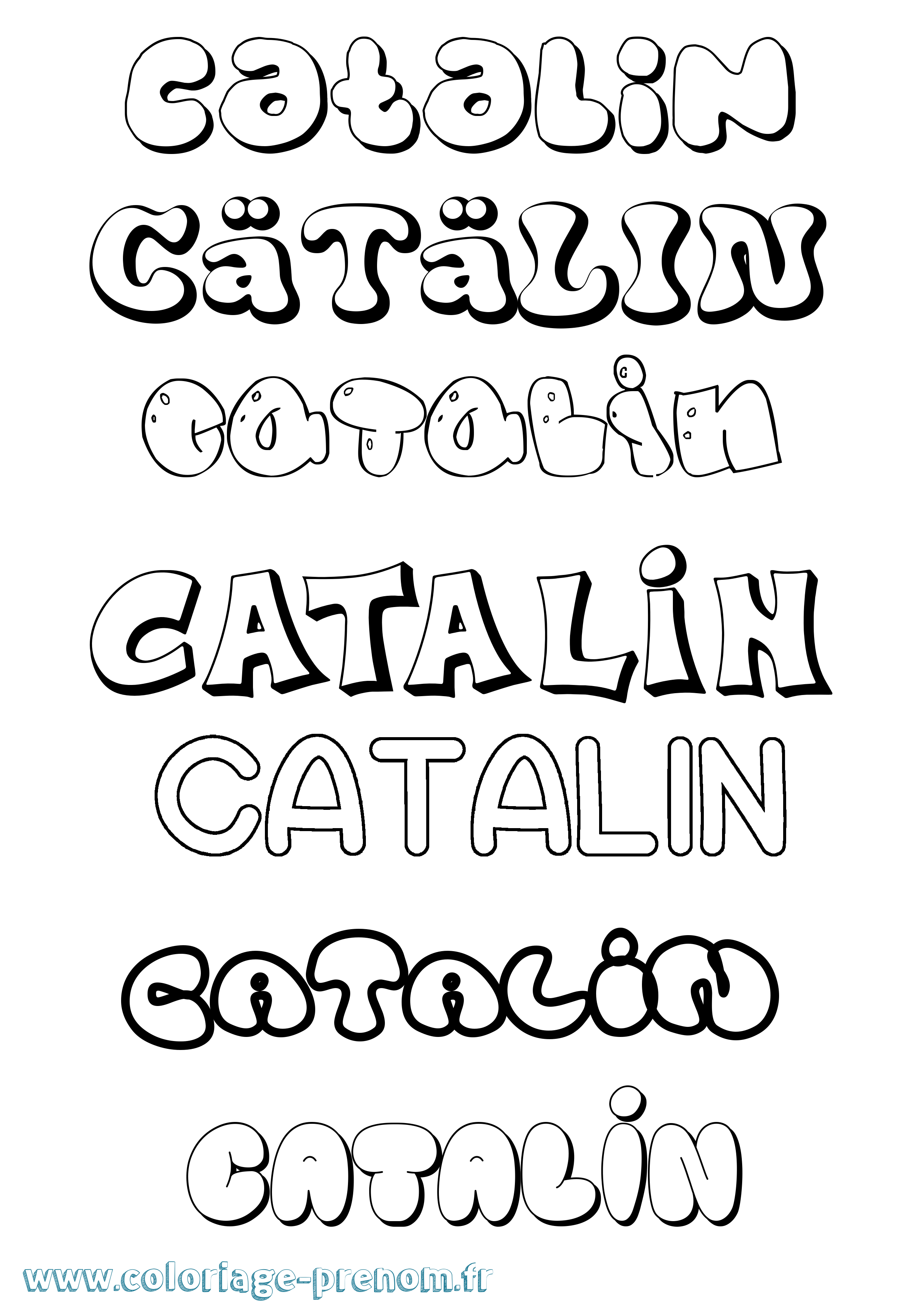Coloriage Cätälin Bubble Coloriage prénom Cätälin Bubble