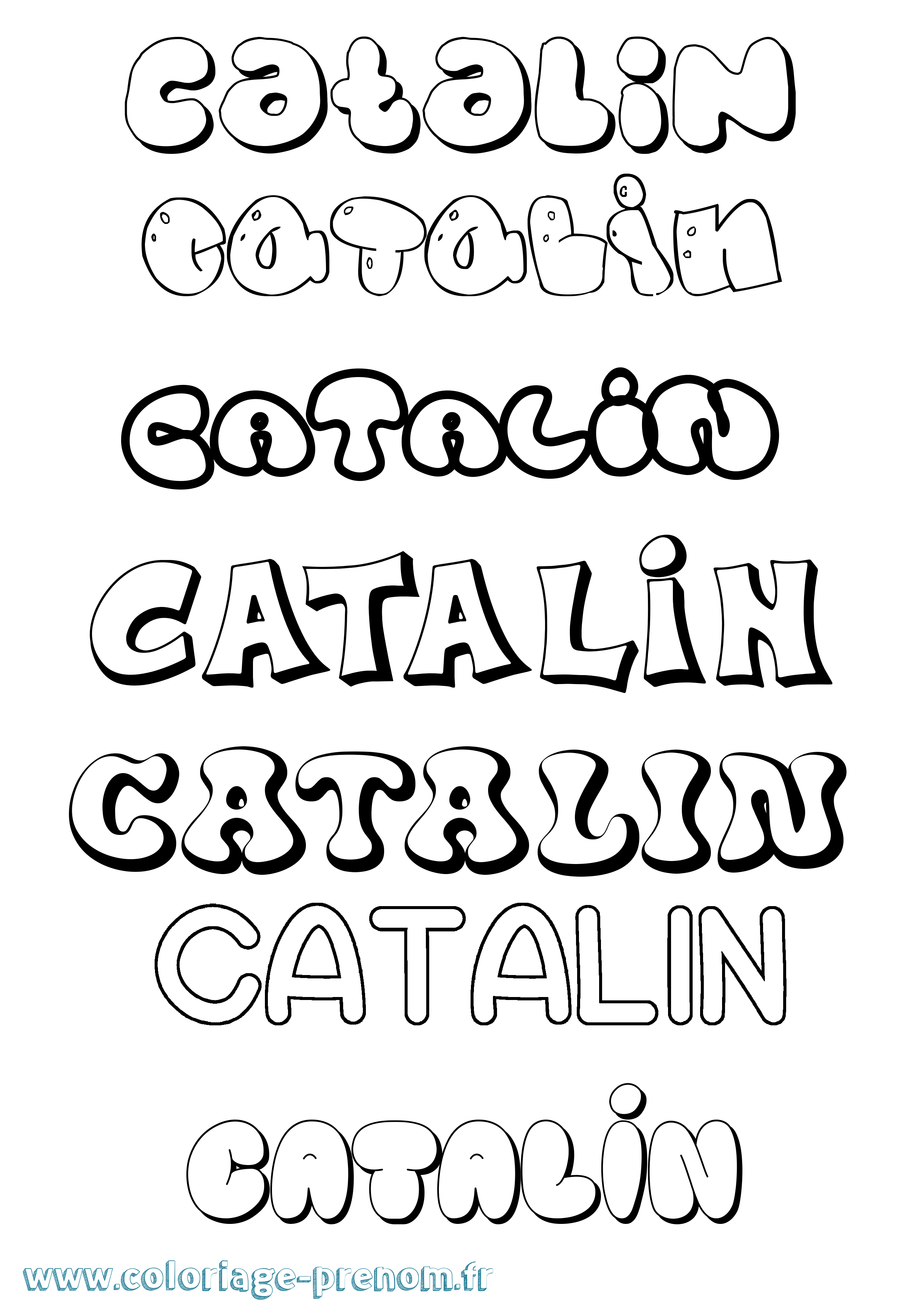 Coloriage Catalin Bubble Coloriage prénom Catalin Bubble