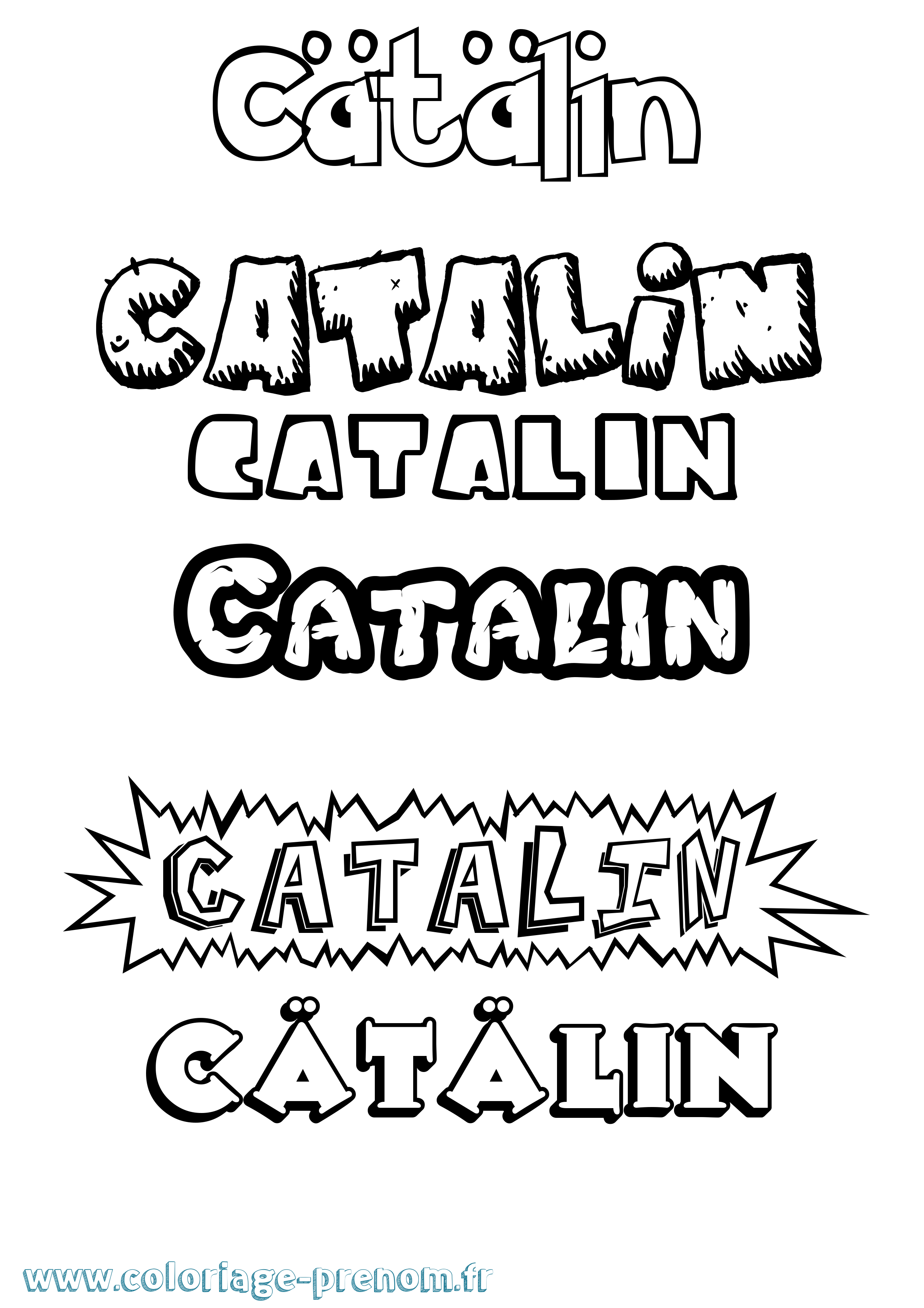 Coloriage Cätälin Dessin Animé Coloriage prénom Cätälin Dessin Animé