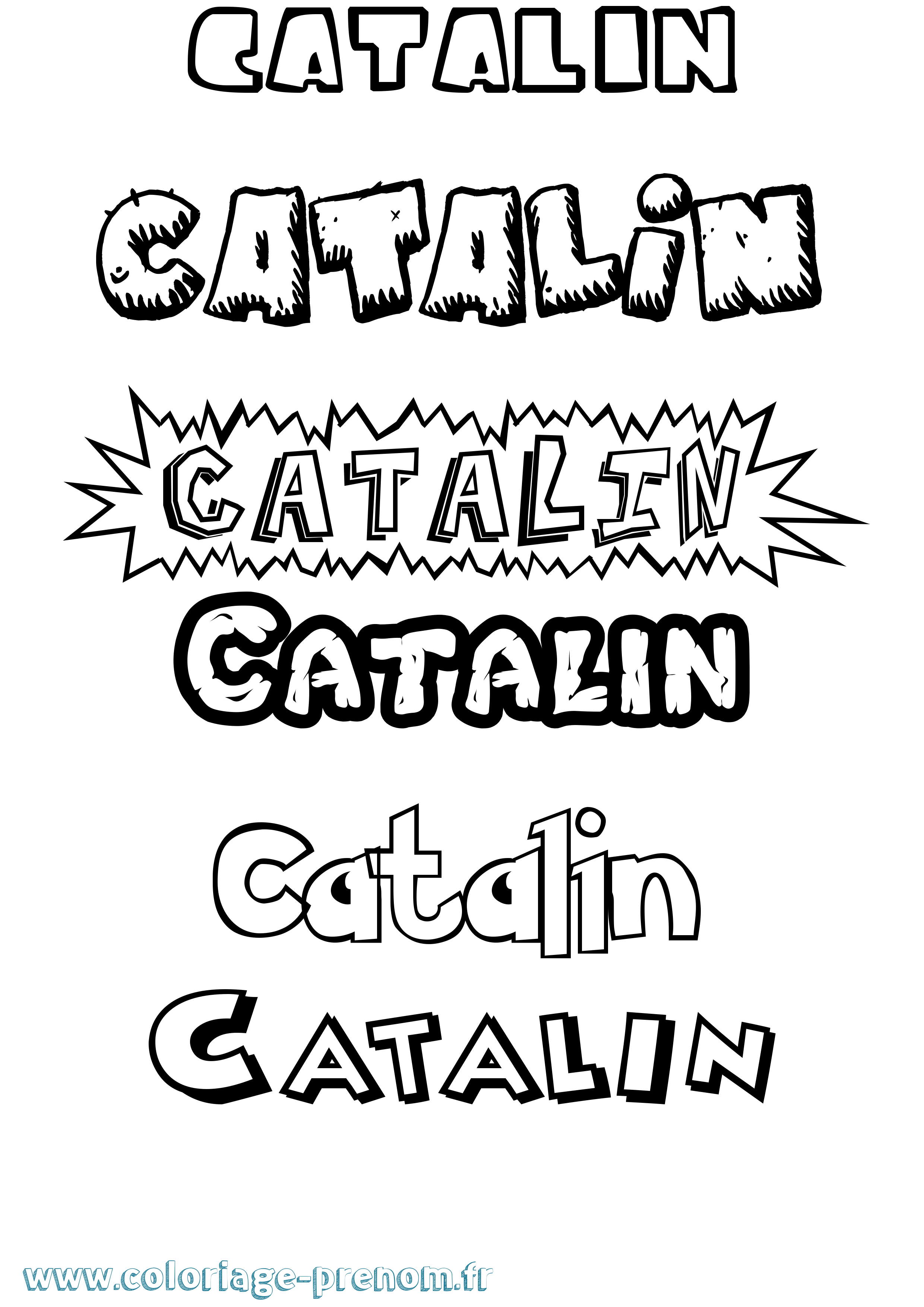 Coloriage Catalin Dessin Animé Coloriage prénom Catalin Dessin Animé