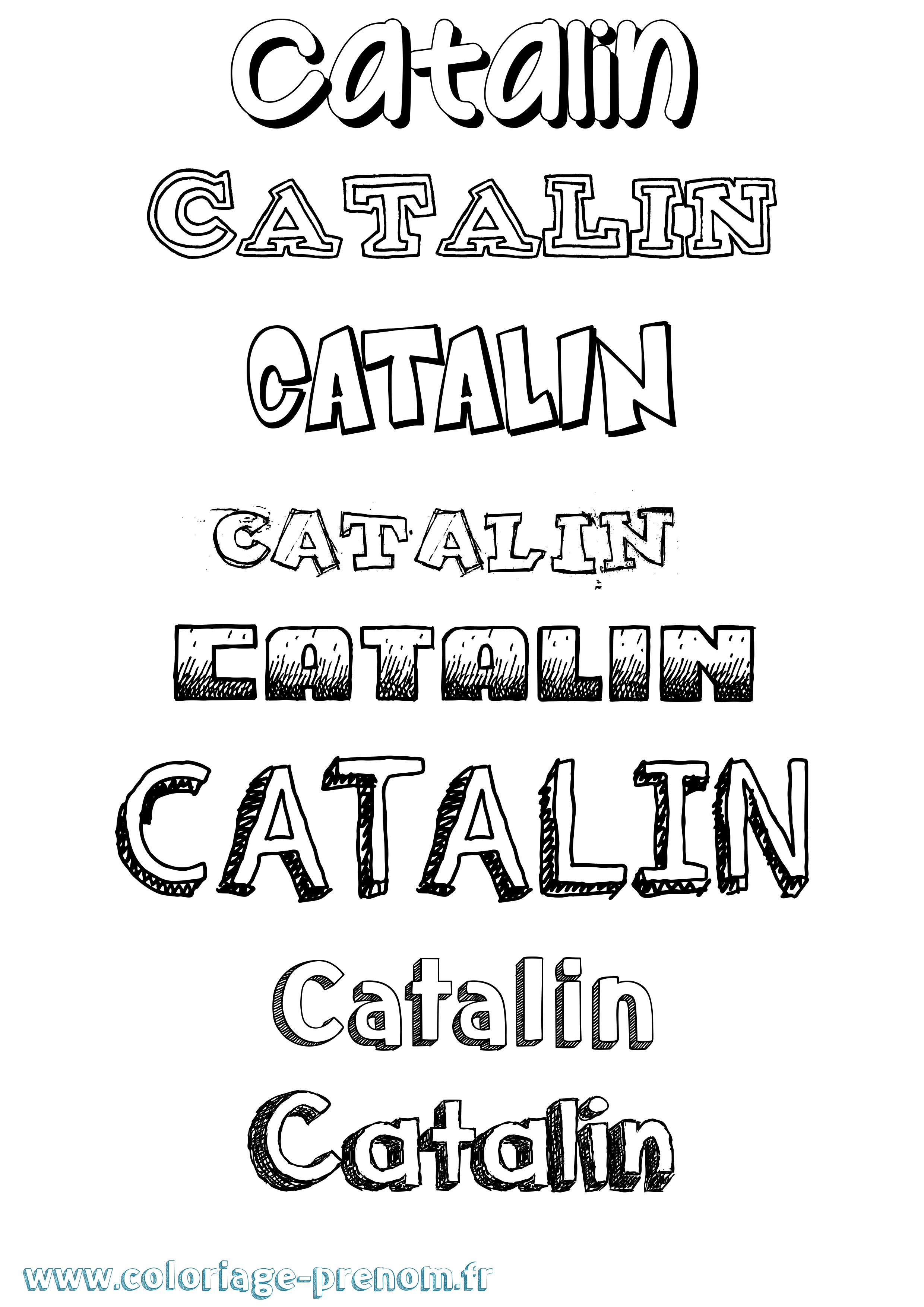 Coloriage Catalin Dessiné Coloriage prénom Catalin Dessiné