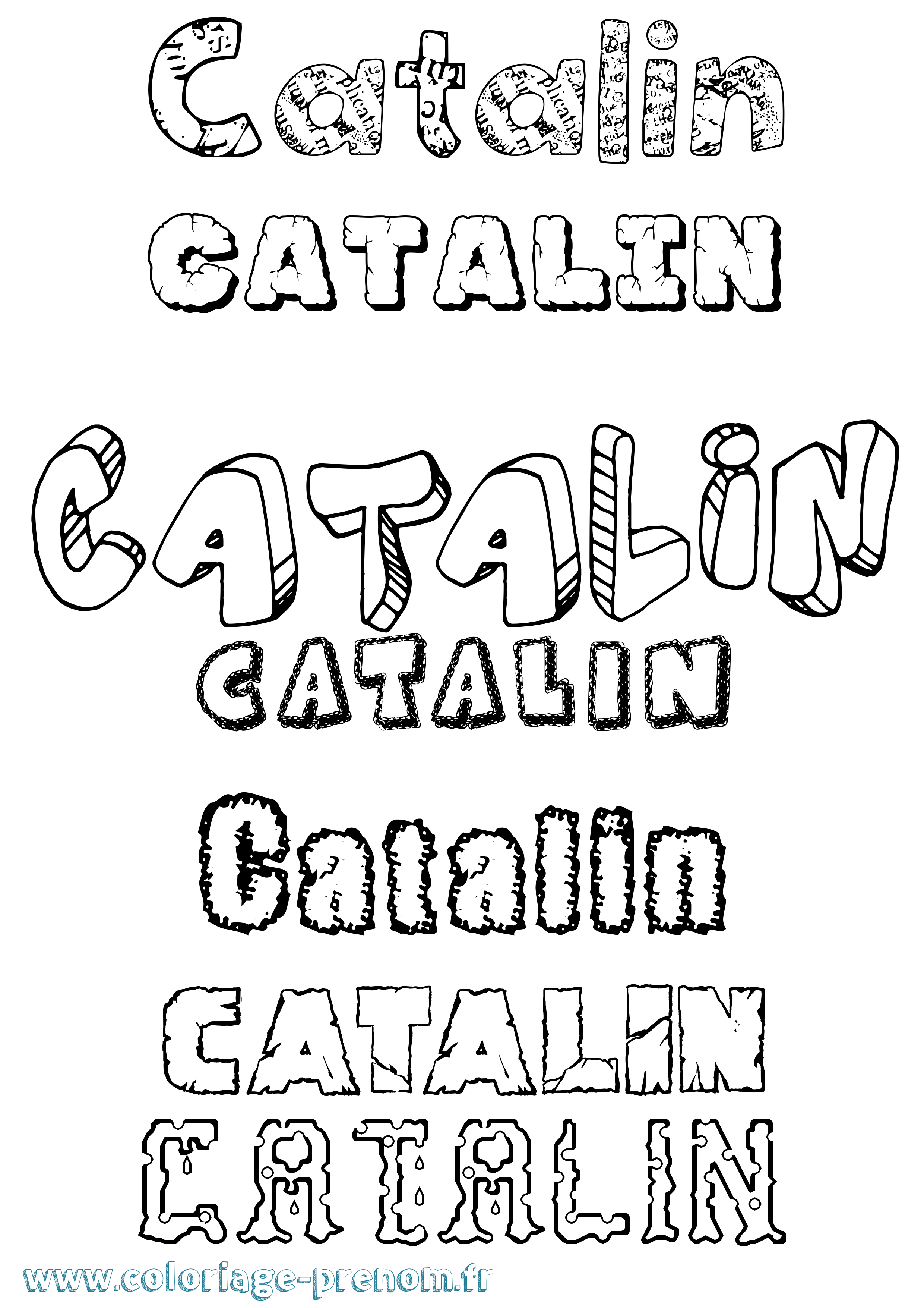 Coloriage Catalin Destructuré Coloriage prénom Catalin Destructuré