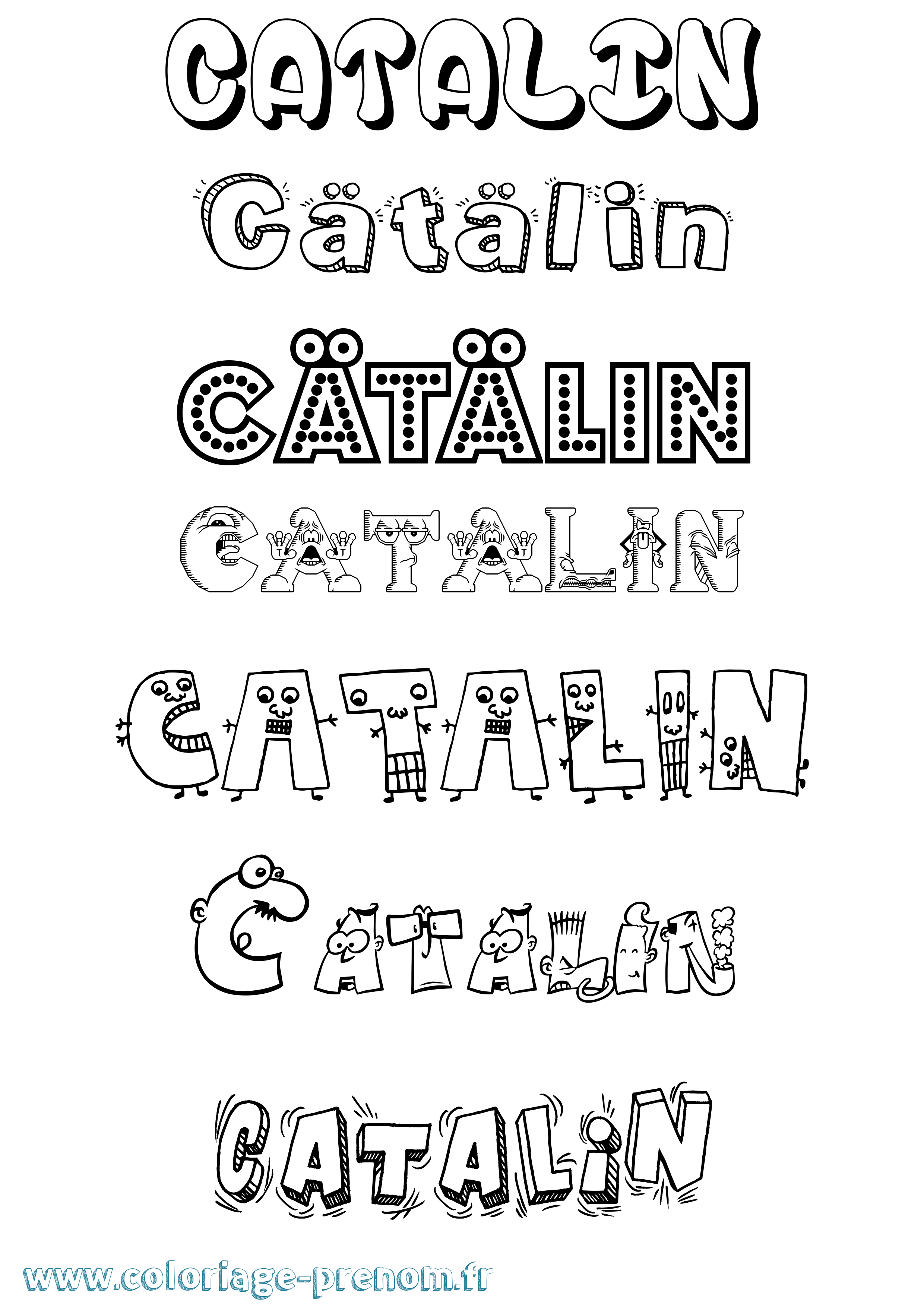 Coloriage Cätälin Fun Coloriage prénom Cätälin Fun