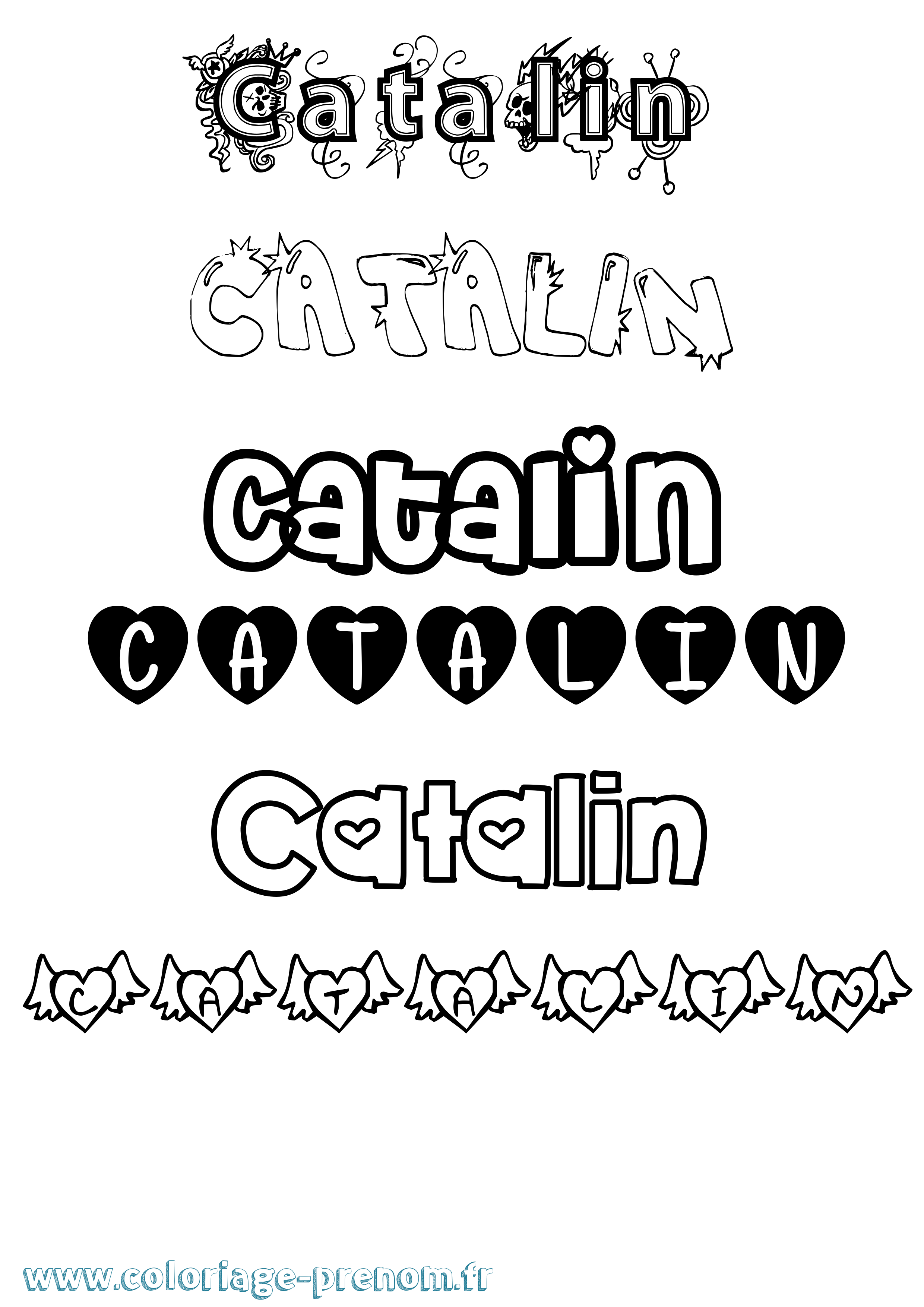 Coloriage Catalin Girly Coloriage prénom Catalin Girly