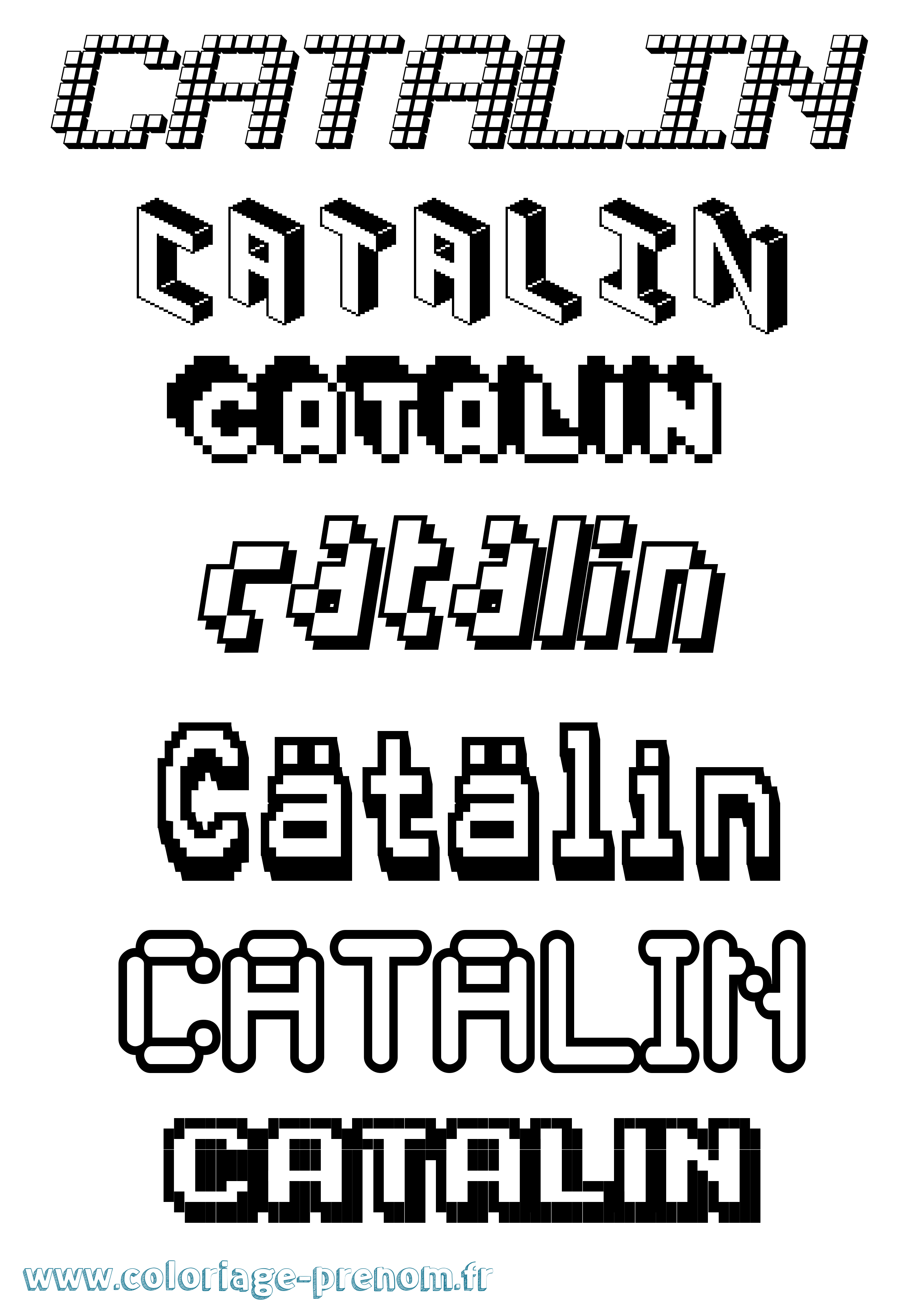 Coloriage Cätälin Pixel Coloriage prénom Cätälin Pixel