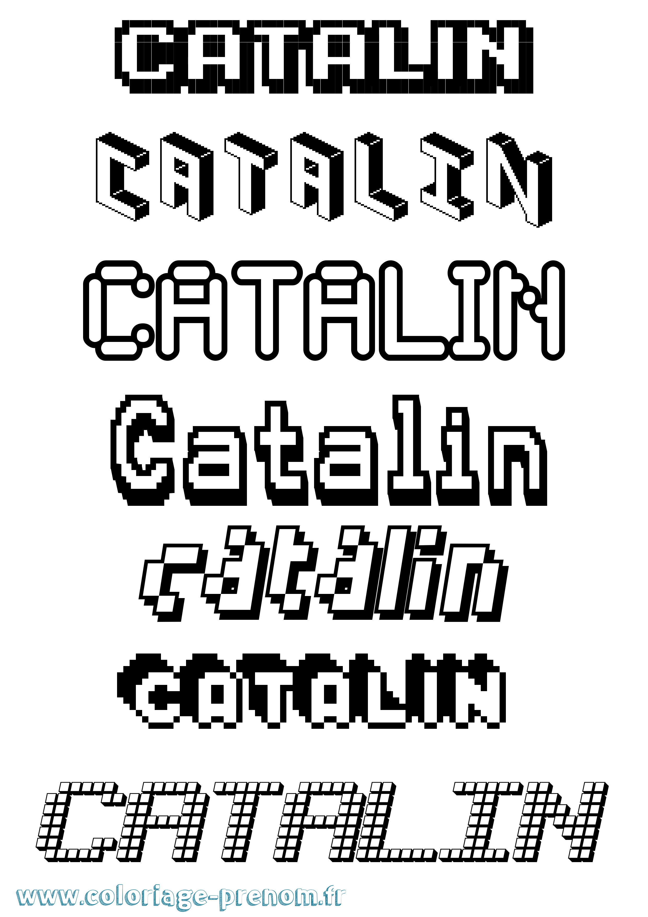 Coloriage Catalin Pixel Coloriage prénom Catalin Pixel