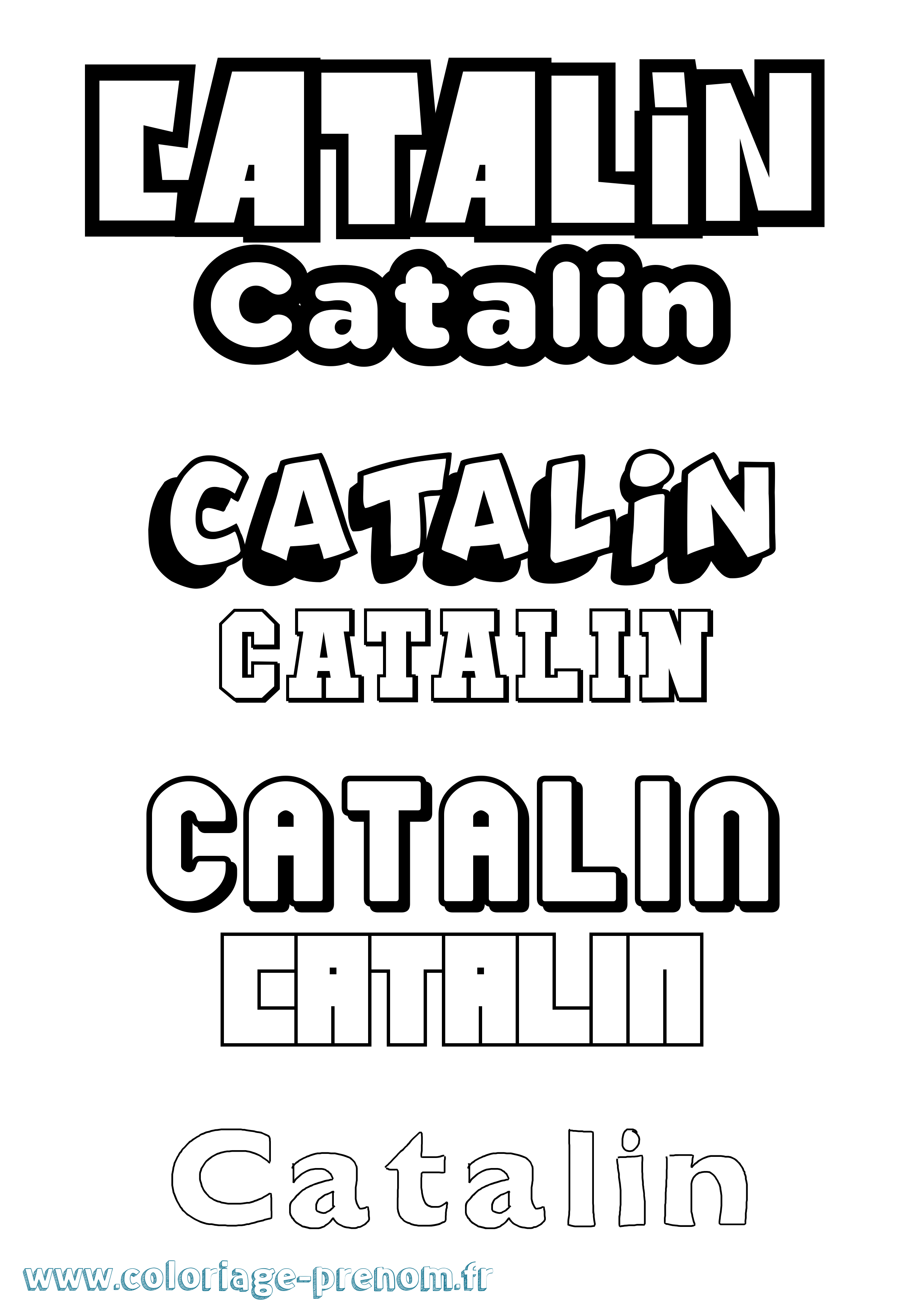 Coloriage Catalin Simple Coloriage prénom Catalin Simple