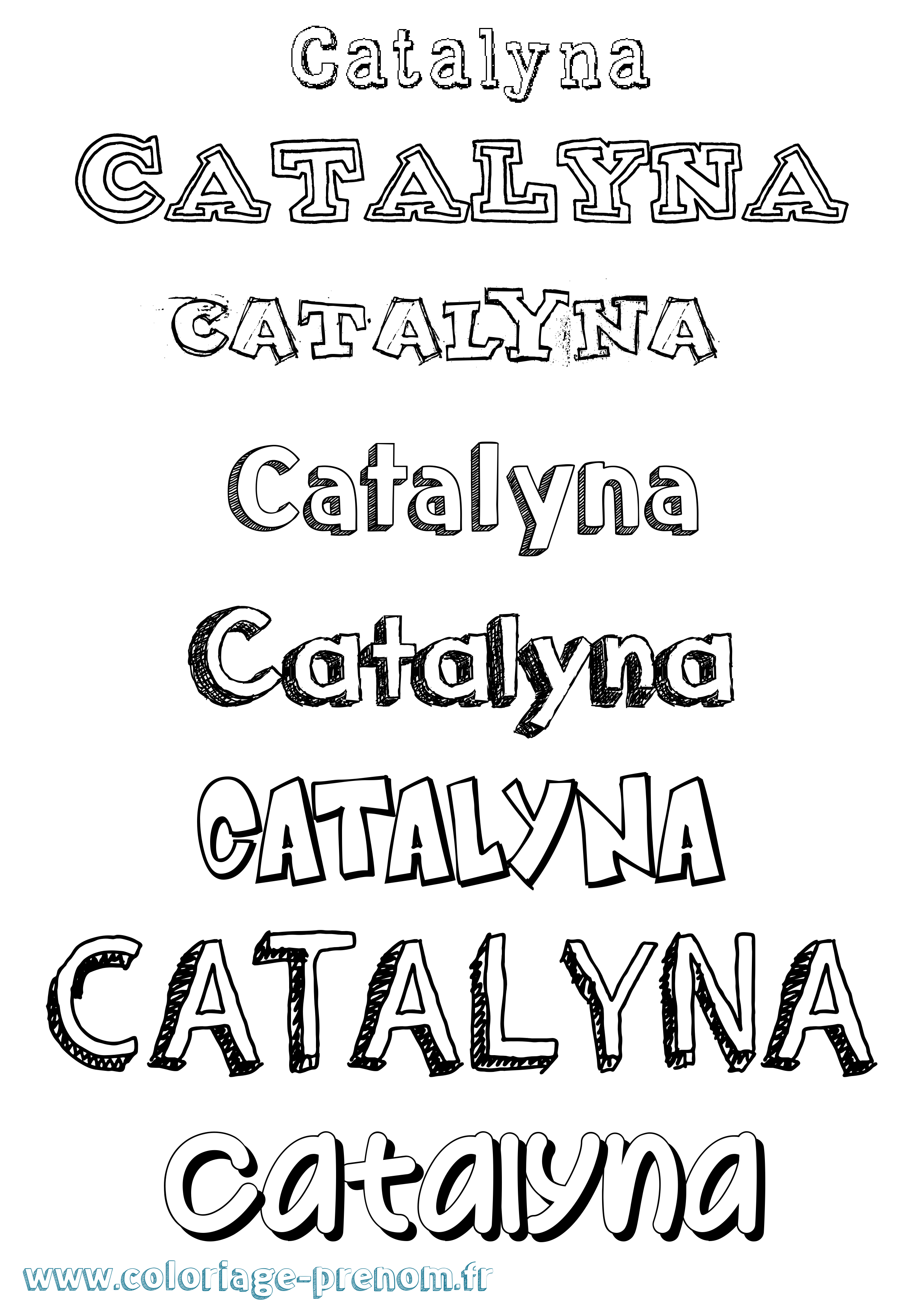 Coloriage Catalyna Dessiné Coloriage prénom Catalyna Dessiné