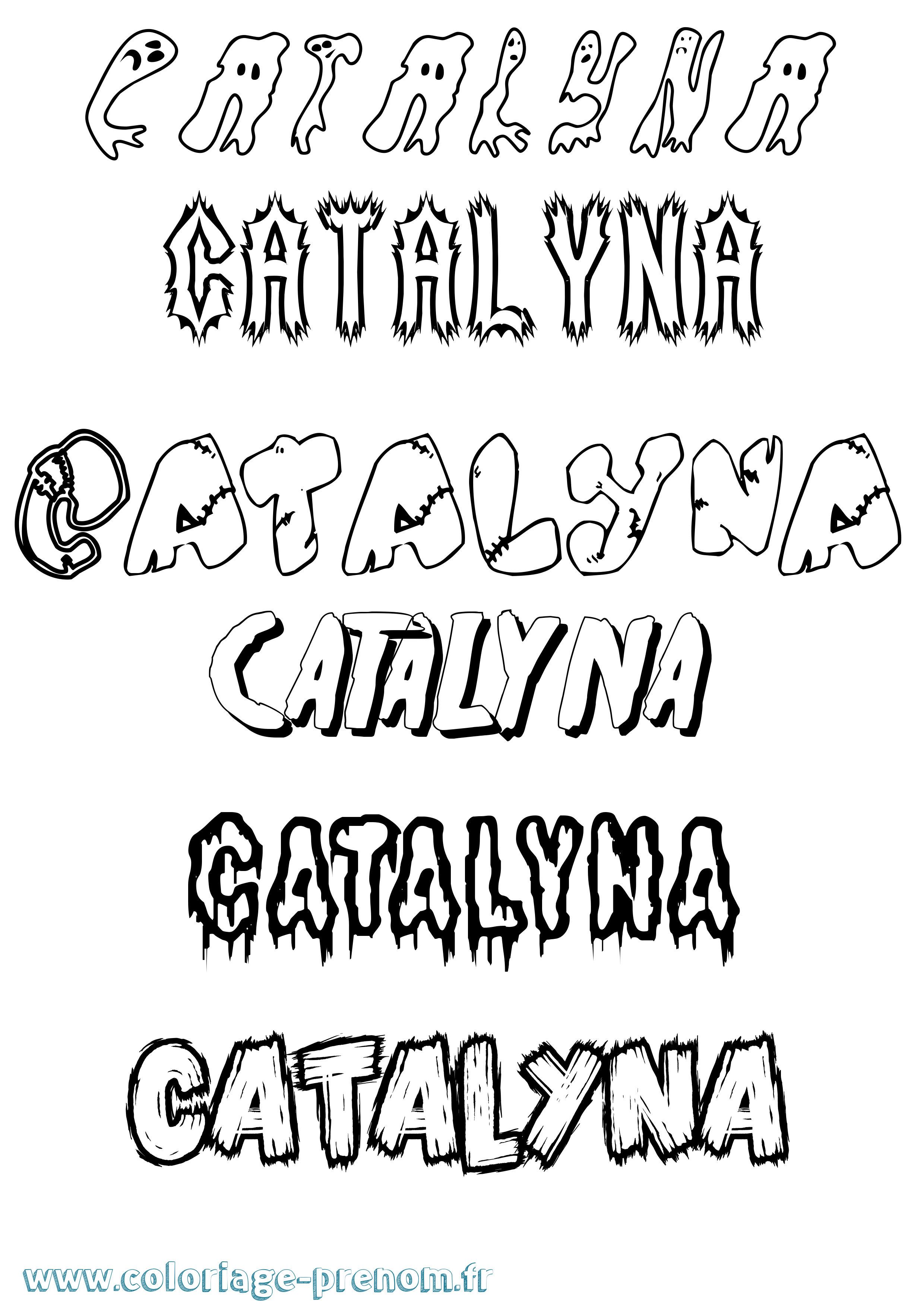 Coloriage Catalyna Frisson Coloriage prénom Catalyna Frisson