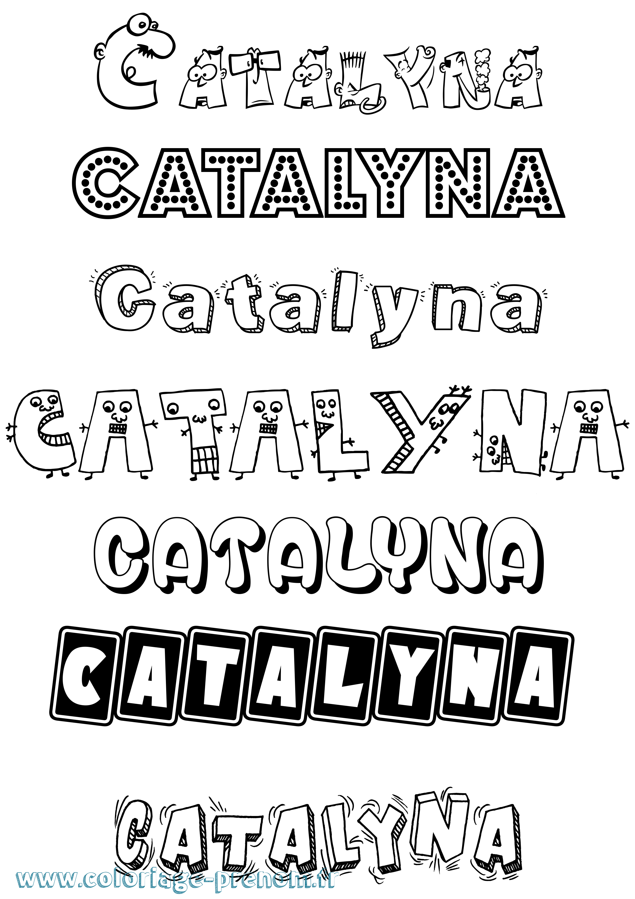 Coloriage Catalyna Fun Coloriage prénom Catalyna Fun