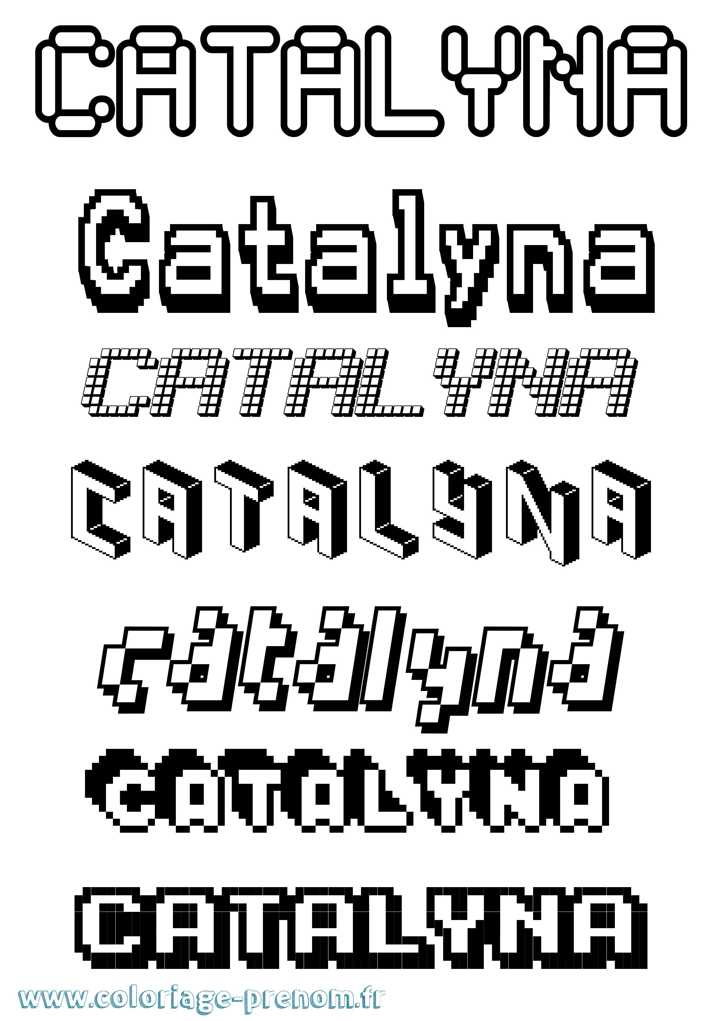 Coloriage Catalyna Pixel Coloriage prénom Catalyna Pixel