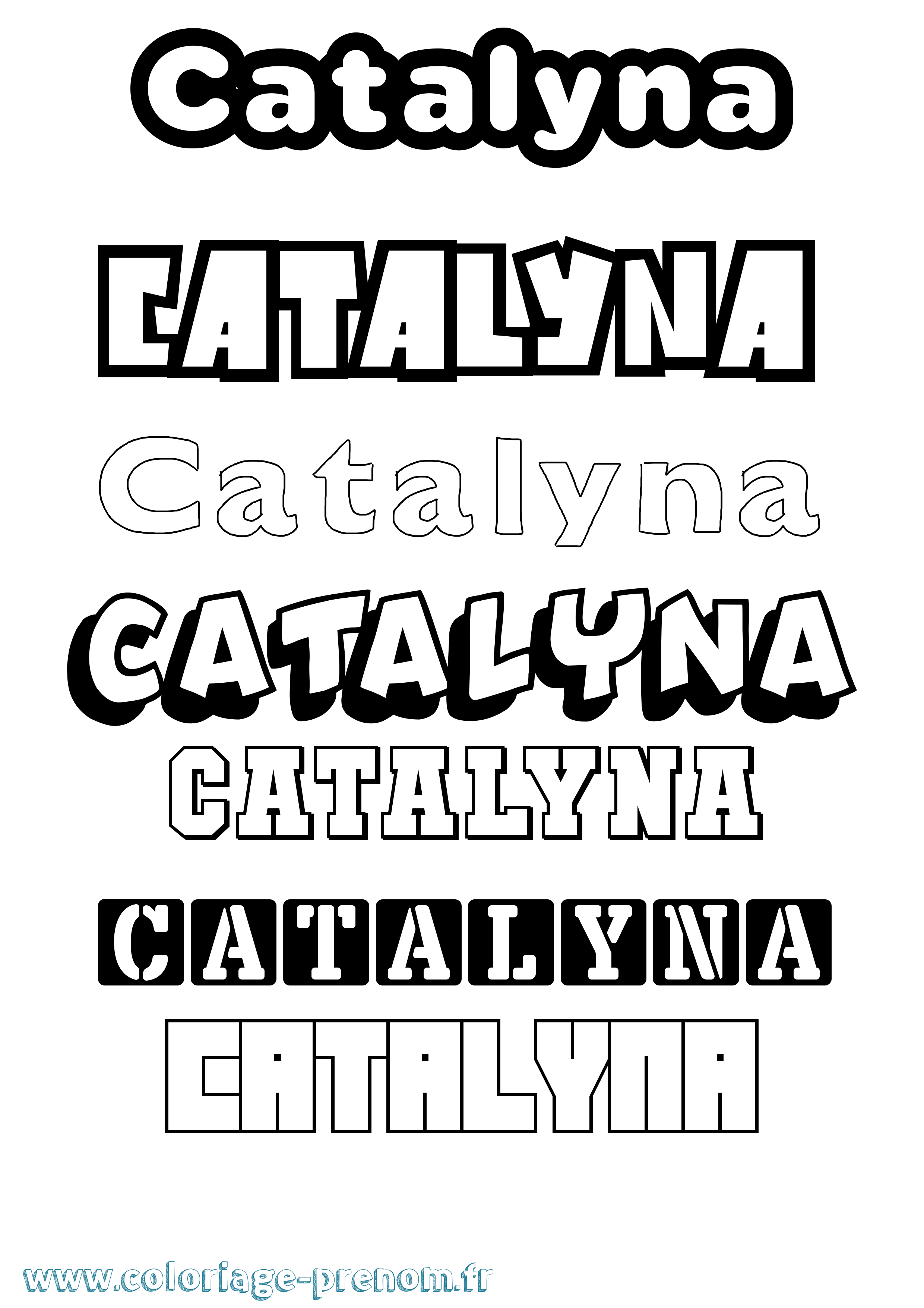 Coloriage Catalyna Simple Coloriage prénom Catalyna Simple