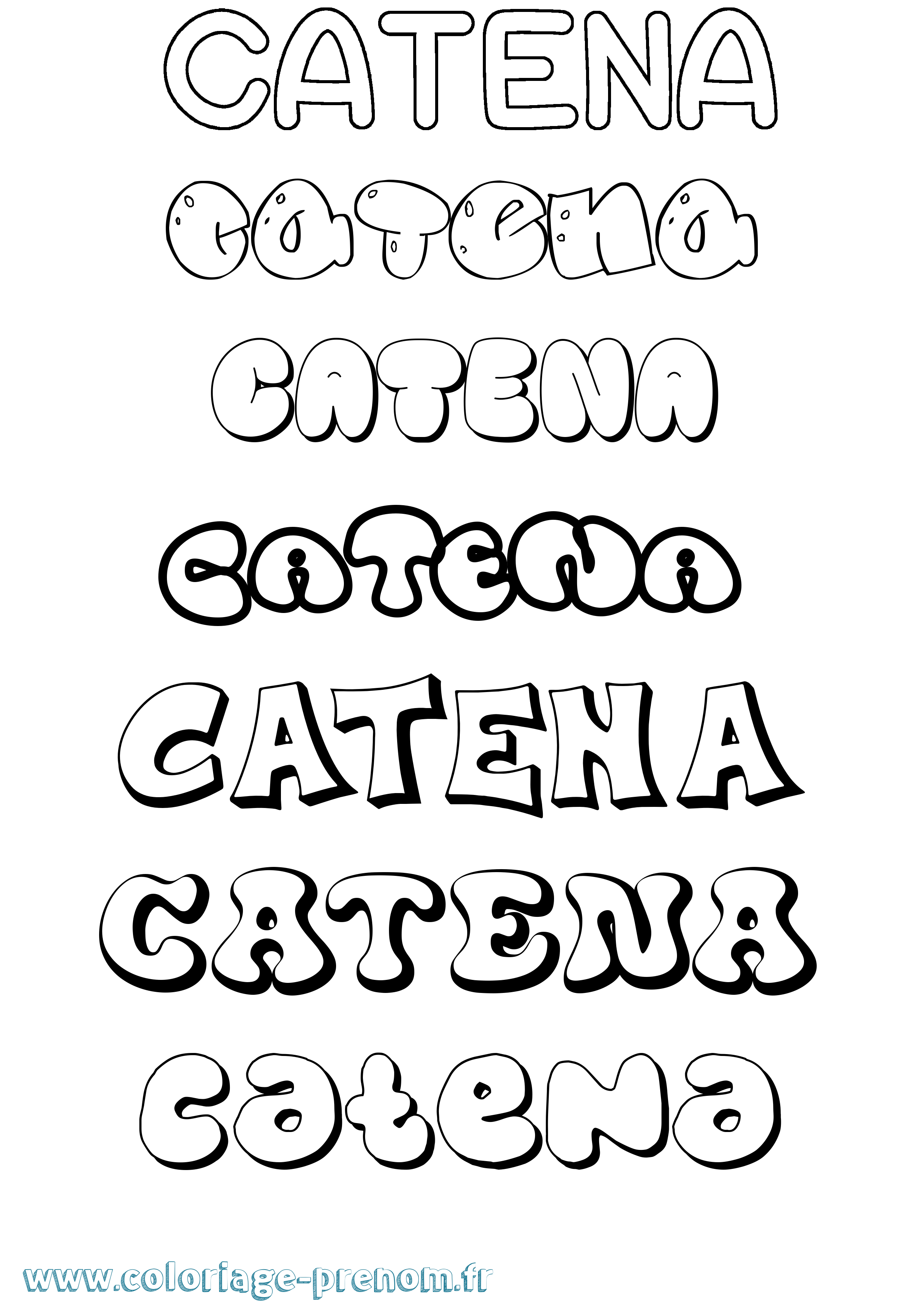 Coloriage Catena Bubble Coloriage prénom Catena Bubble