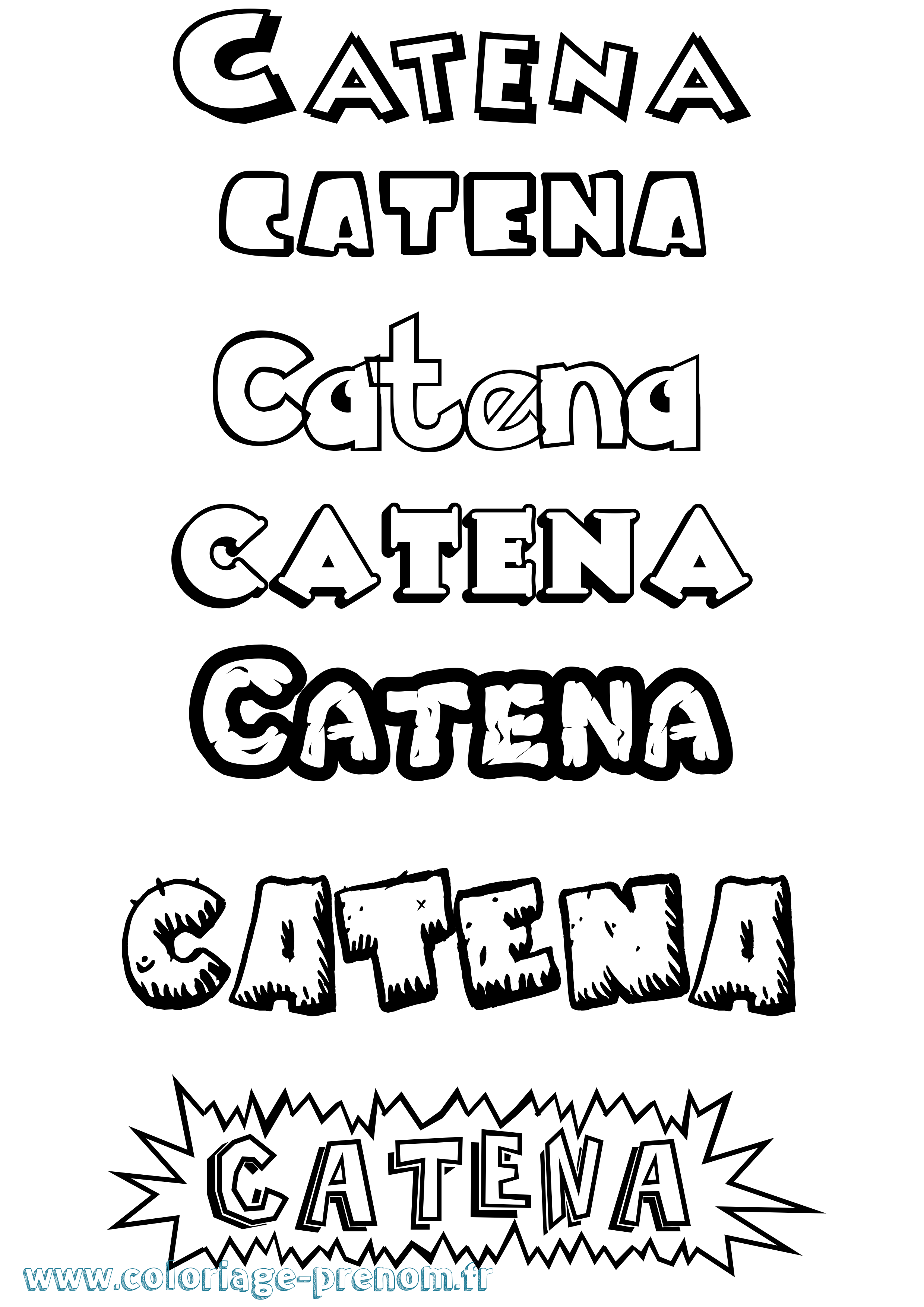 Coloriage Catena Dessin Animé Coloriage prénom Catena Dessin Animé