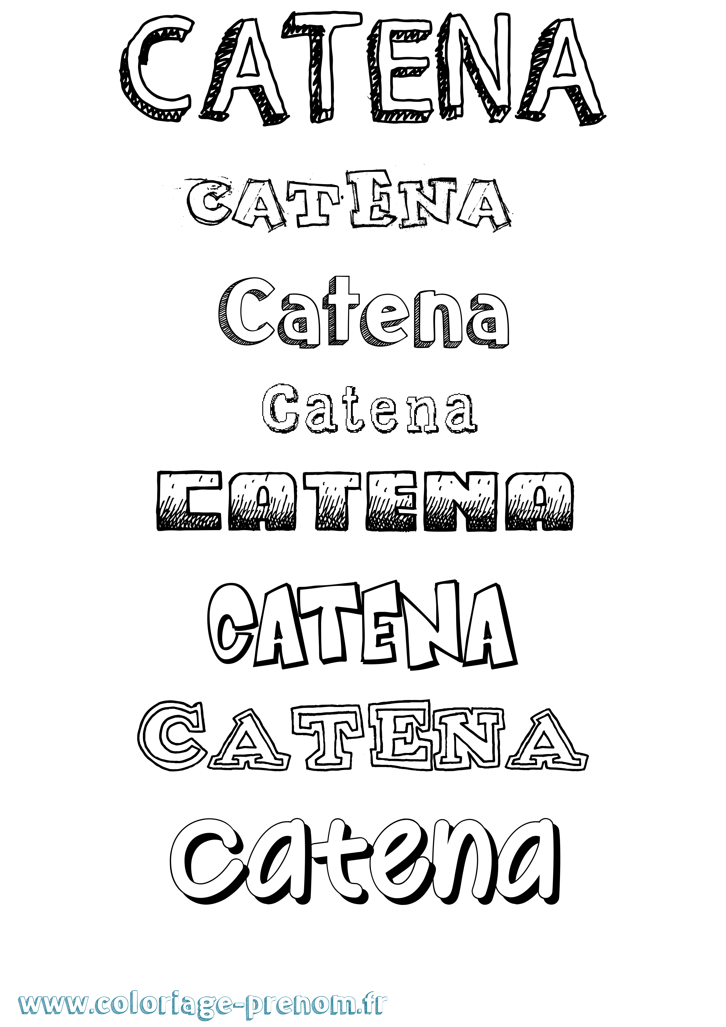 Coloriage Catena Dessiné Coloriage prénom Catena Dessiné