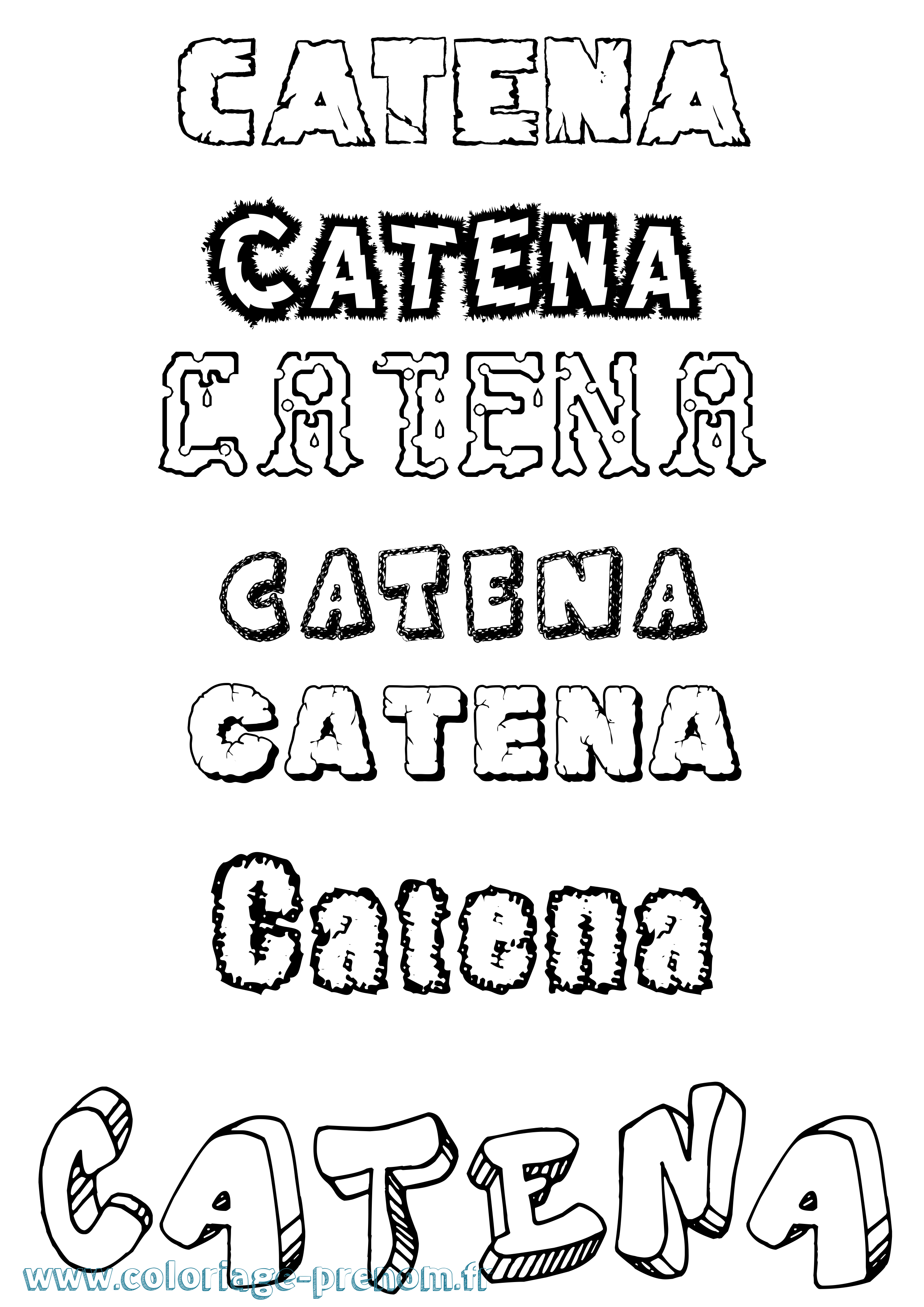 Coloriage Catena Destructuré Coloriage prénom Catena Destructuré