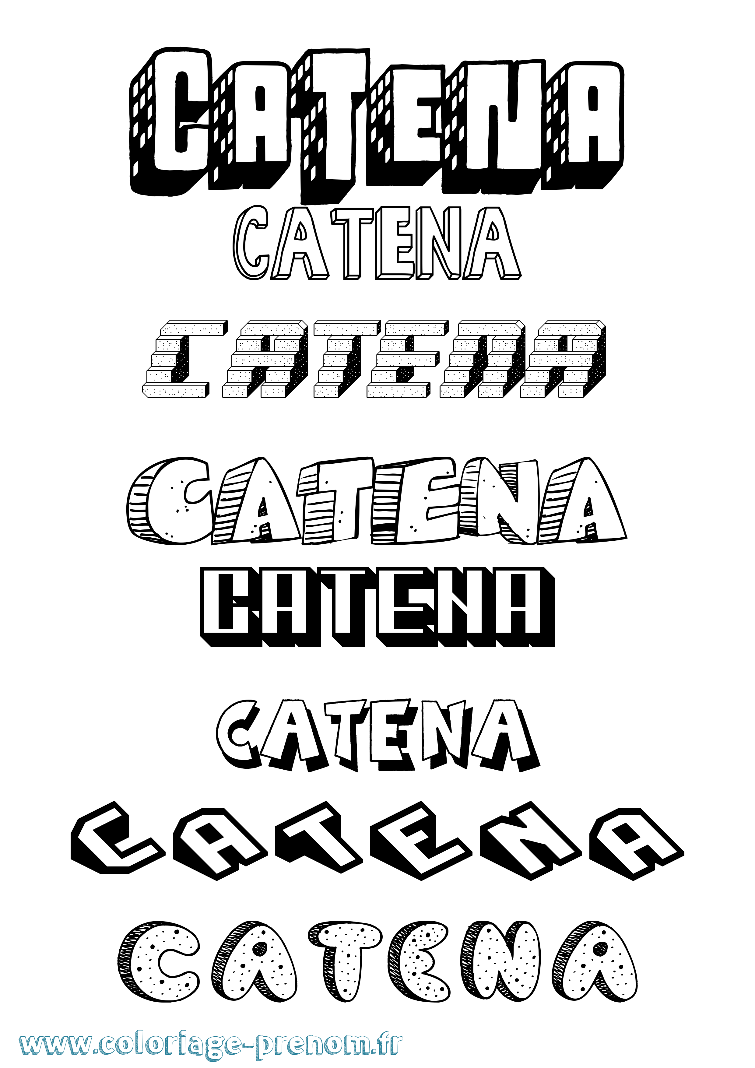 Coloriage Catena Effet 3D Coloriage prénom Catena Effet 3D