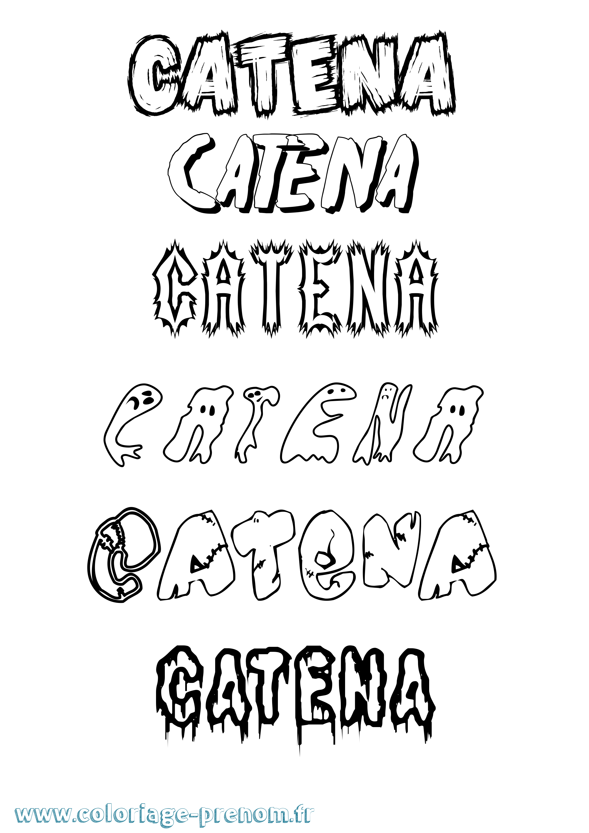 Coloriage Catena Frisson Coloriage prénom Catena Frisson