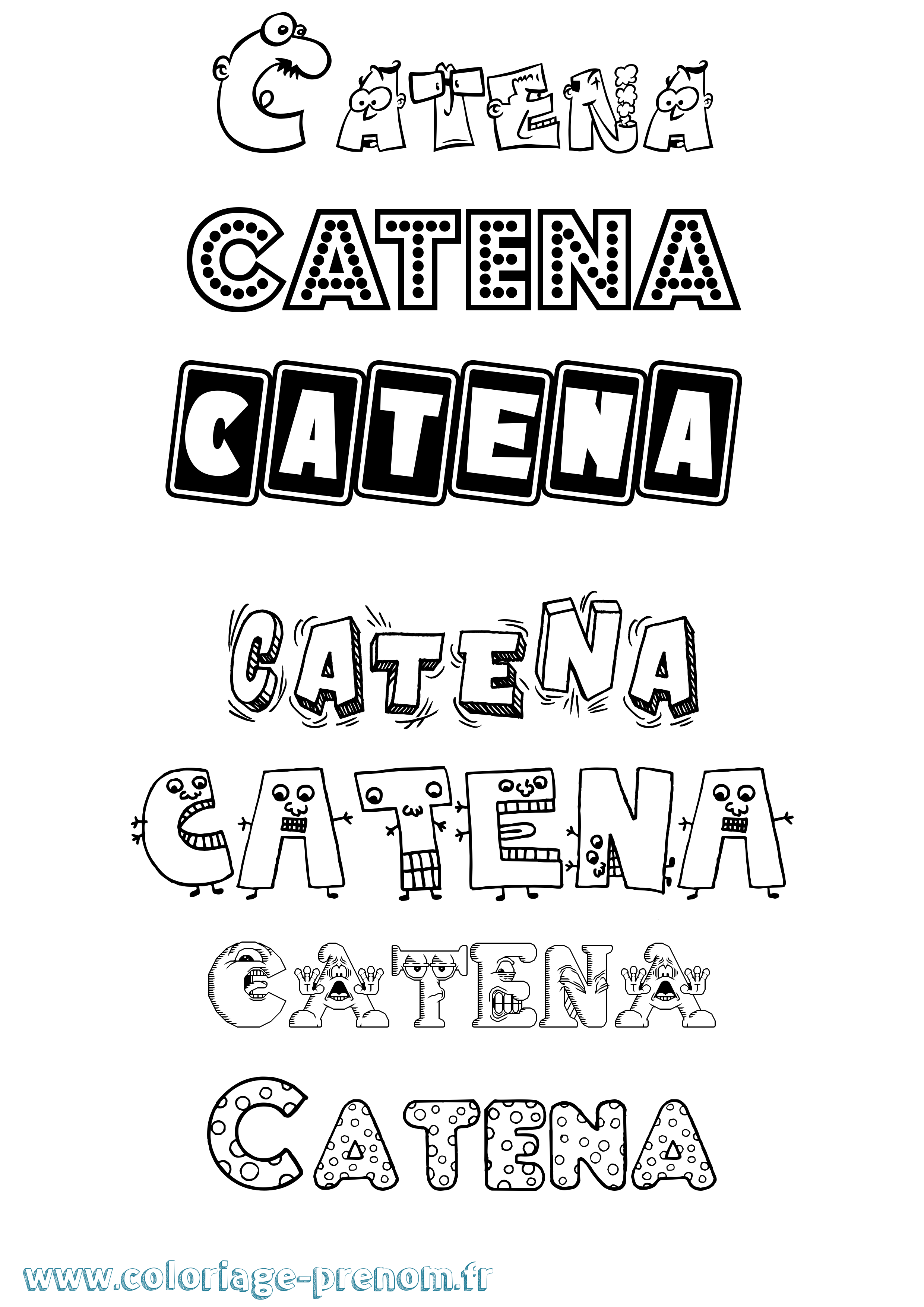 Coloriage Catena Fun Coloriage prénom Catena Fun