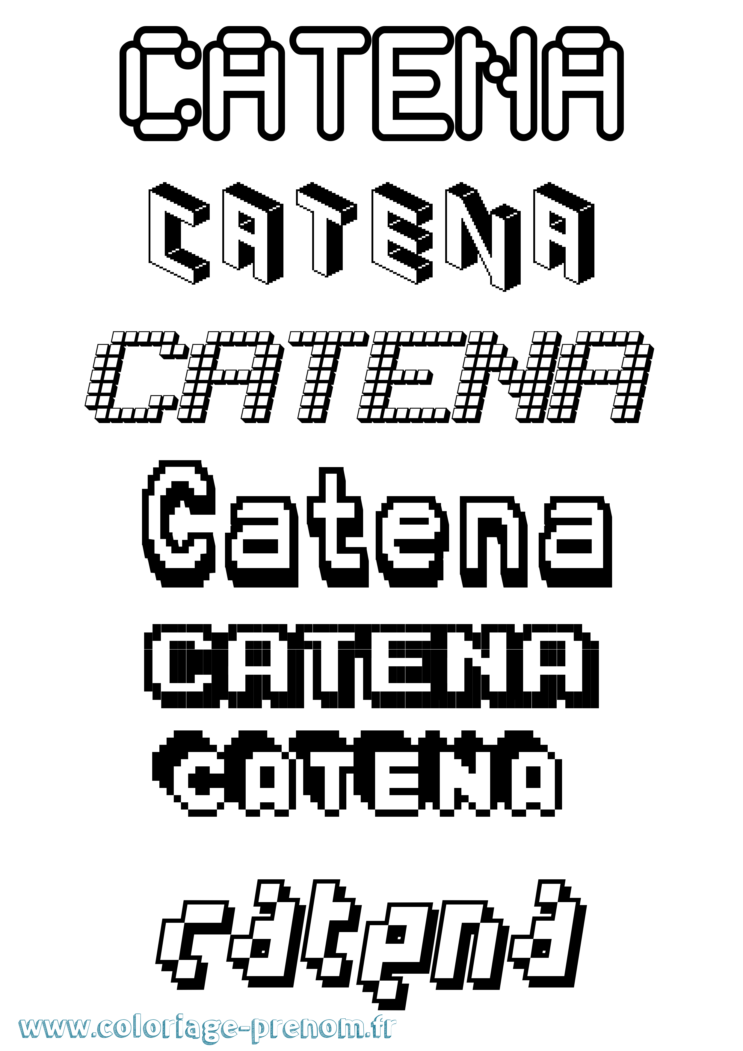 Coloriage Catena Pixel Coloriage prénom Catena Pixel