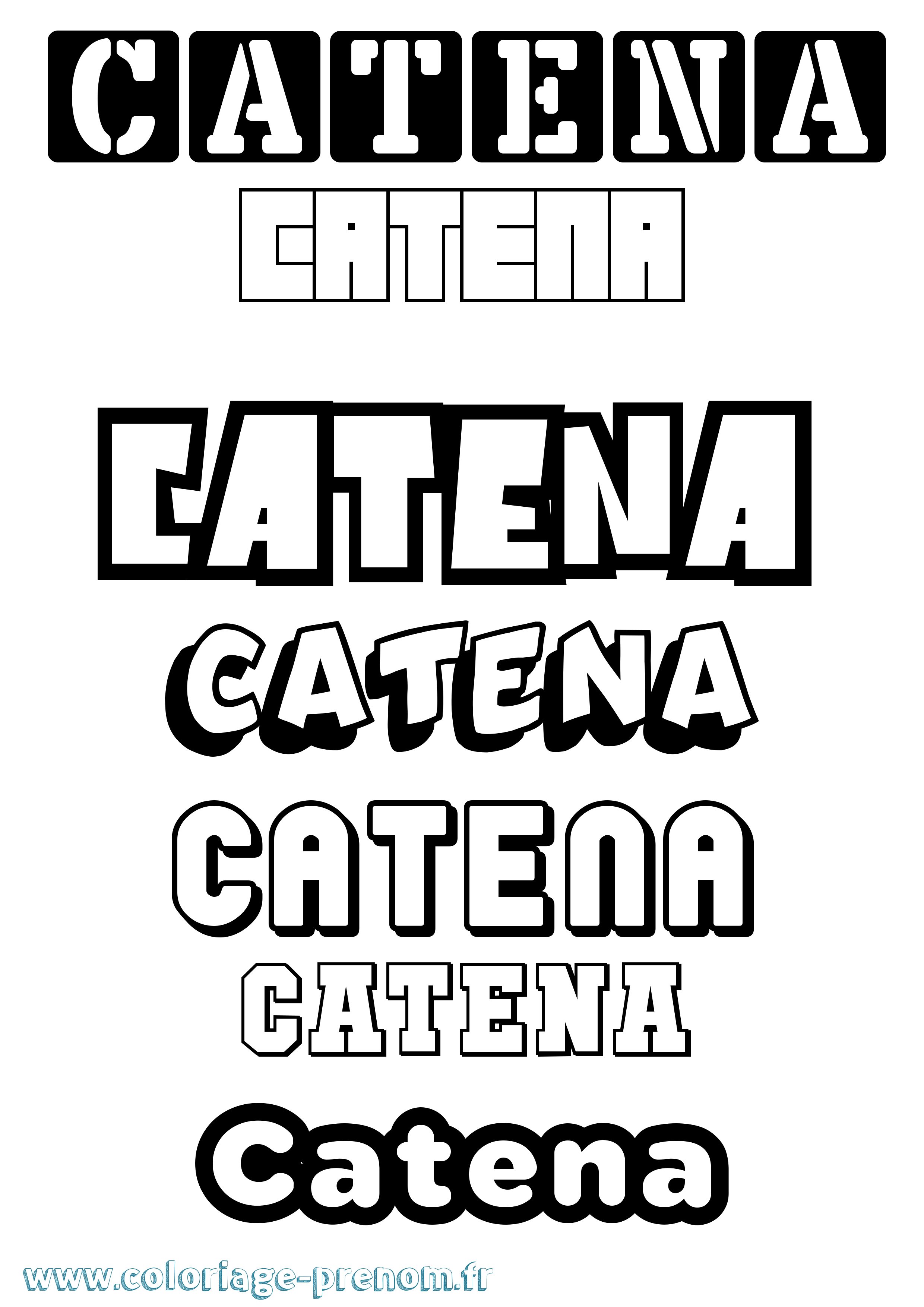 Coloriage Catena Simple Coloriage prénom Catena Simple