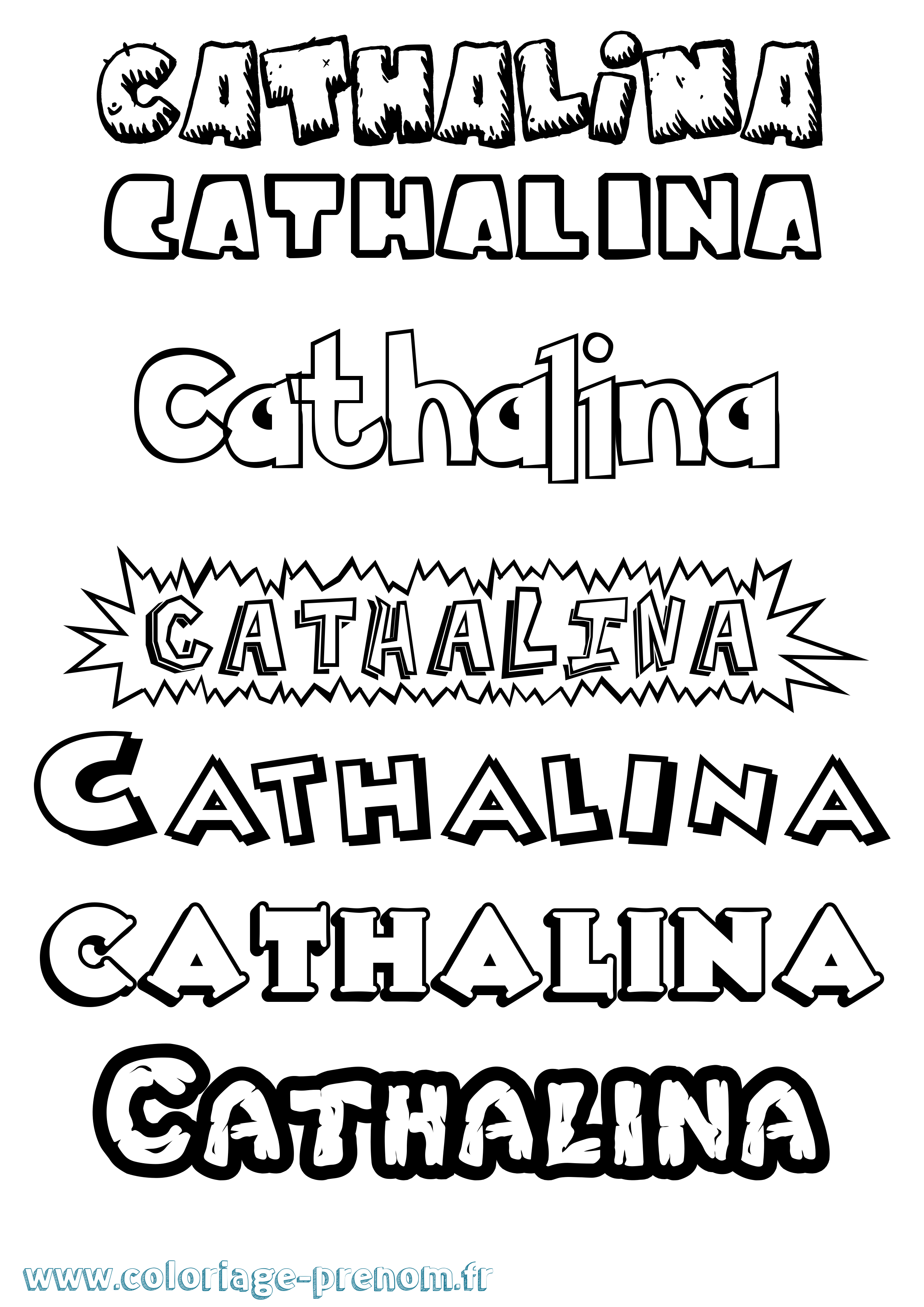 Coloriage Cathalina Dessin Animé Coloriage prénom Cathalina Dessin Animé