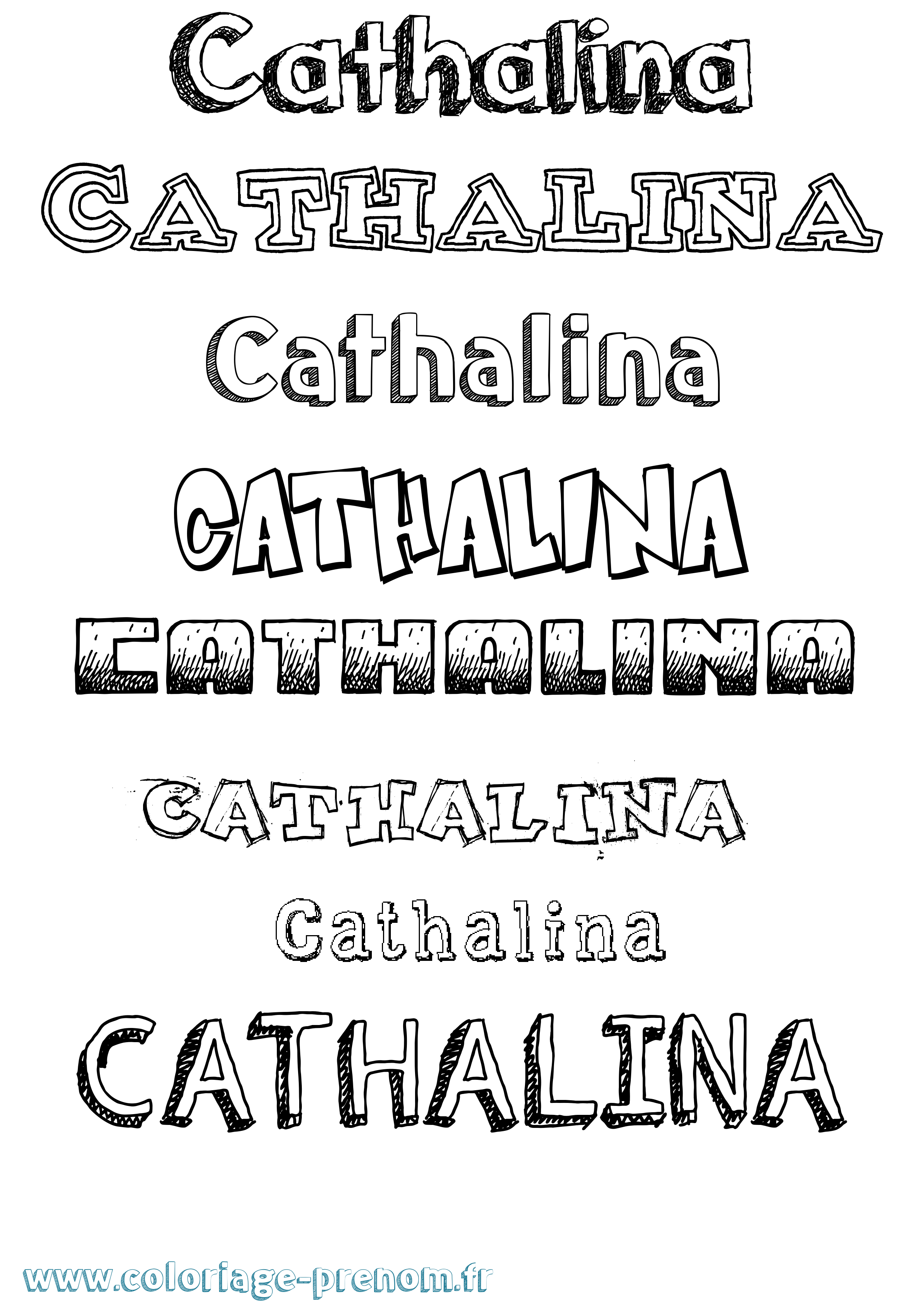 Coloriage Cathalina Dessiné Coloriage prénom Cathalina Dessiné