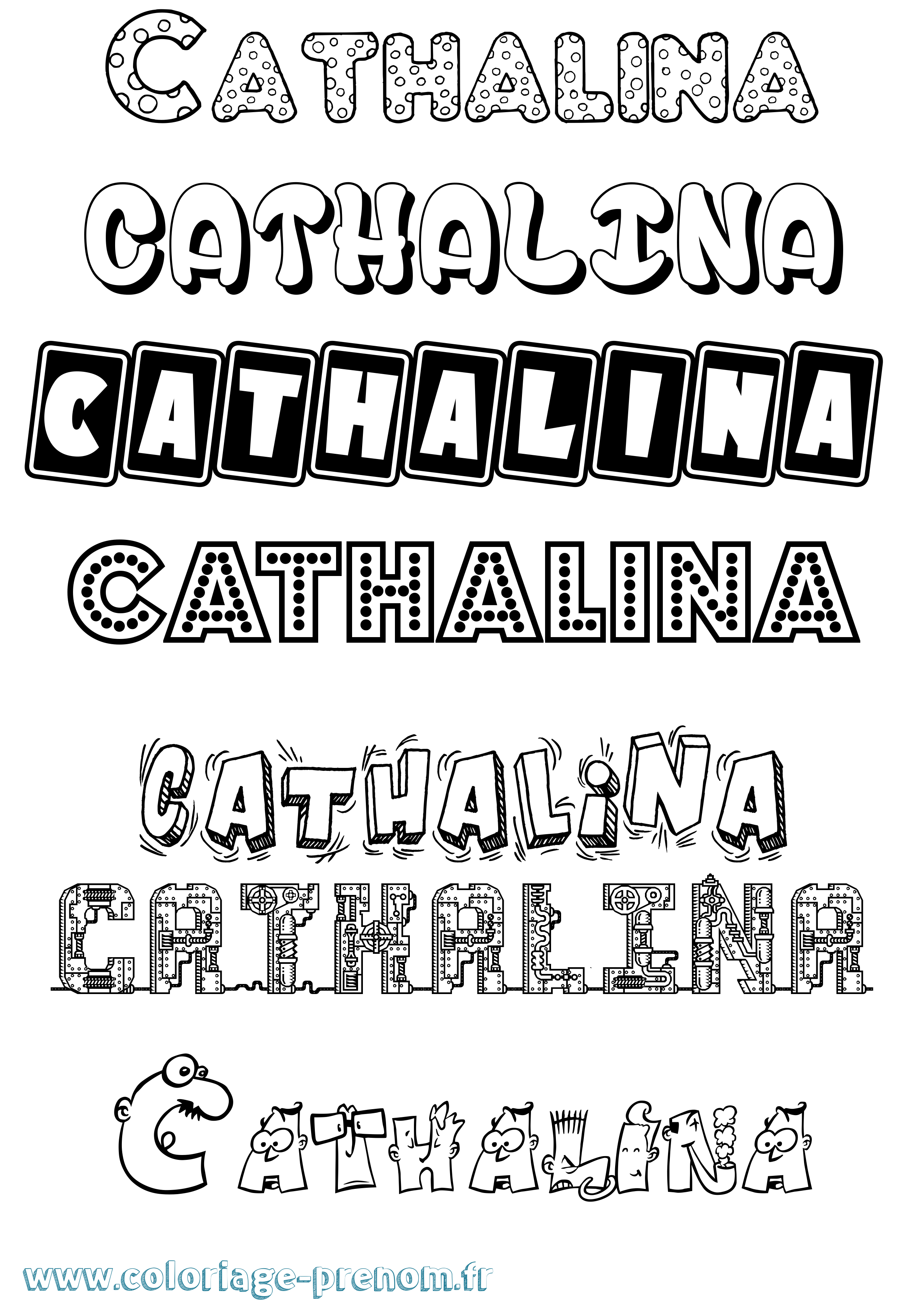 Coloriage Cathalina Fun Coloriage prénom Cathalina Fun