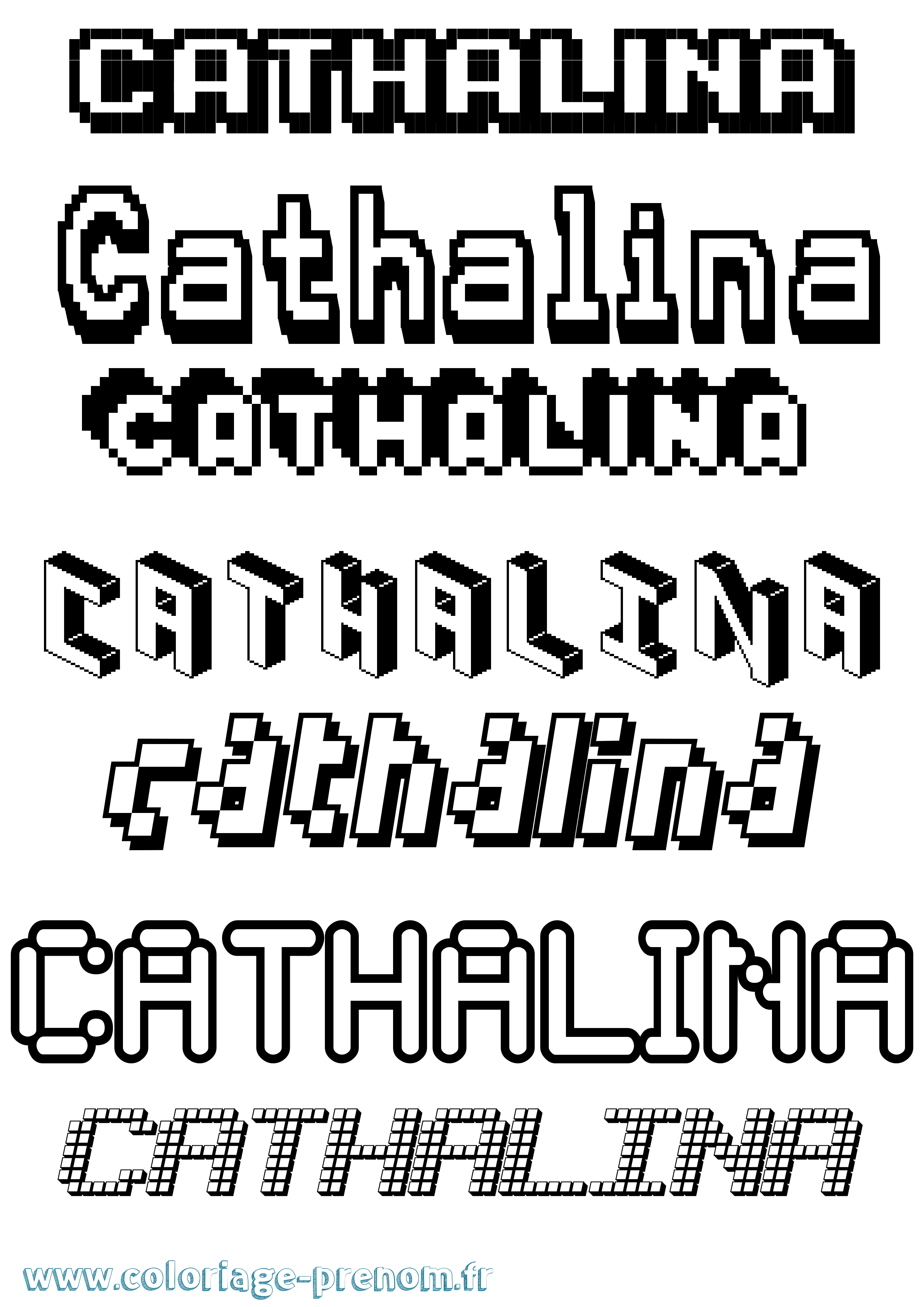 Coloriage Cathalina Pixel Coloriage prénom Cathalina Pixel