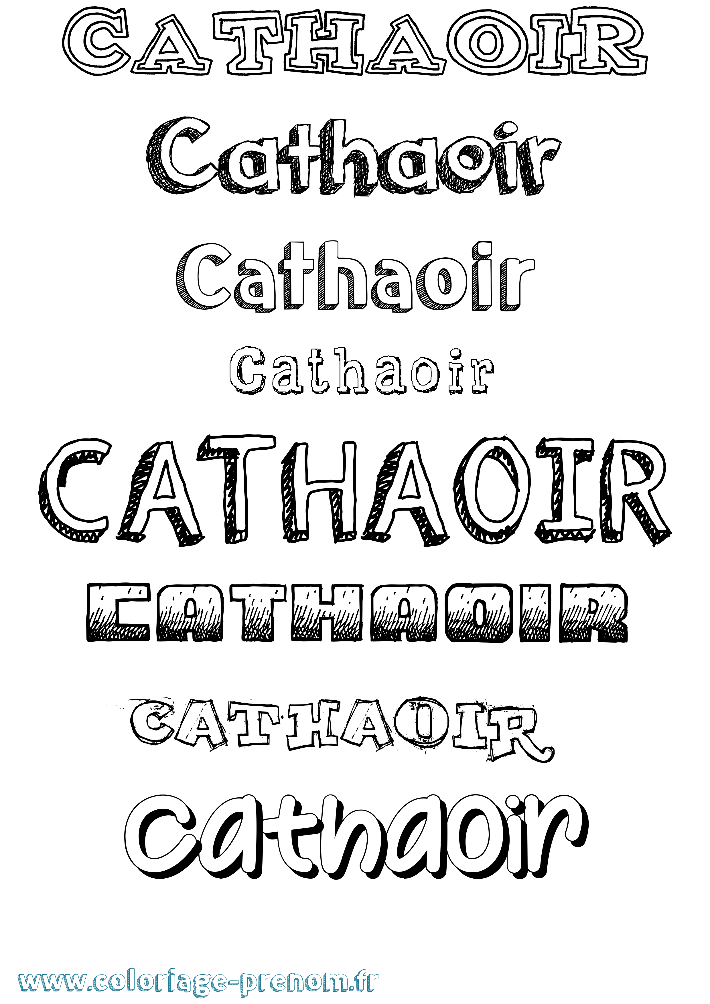 Coloriage Cathaoir Dessiné Coloriage prénom Cathaoir Dessiné