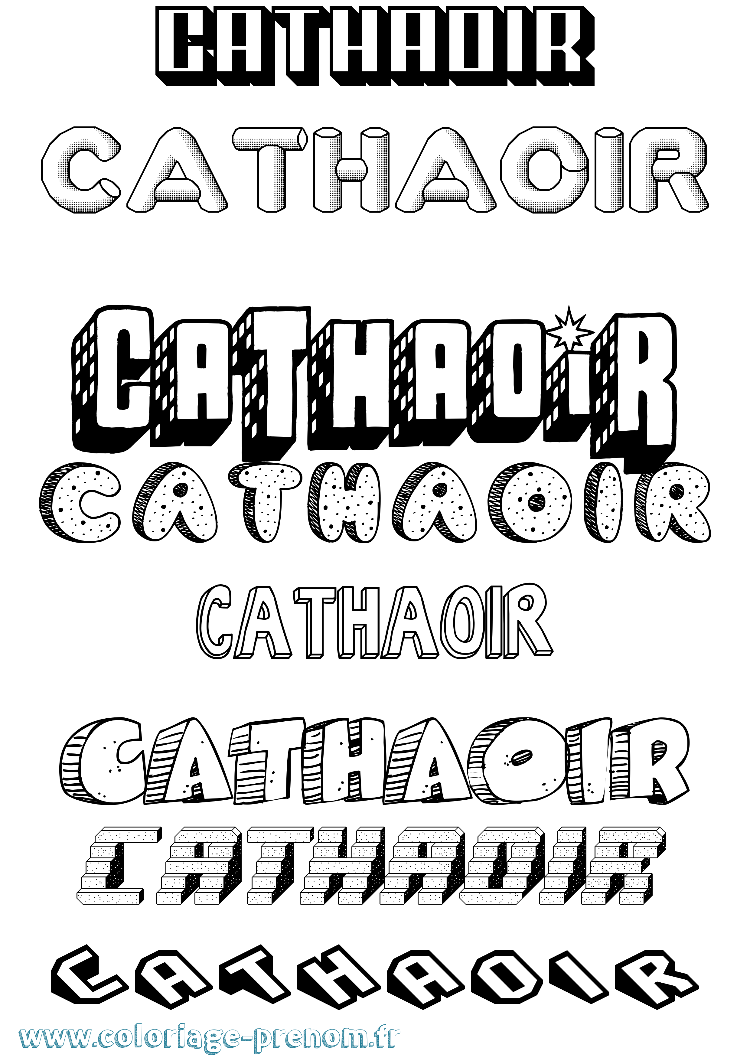 Coloriage Cathaoir Effet 3D Coloriage prénom Cathaoir Effet 3D
