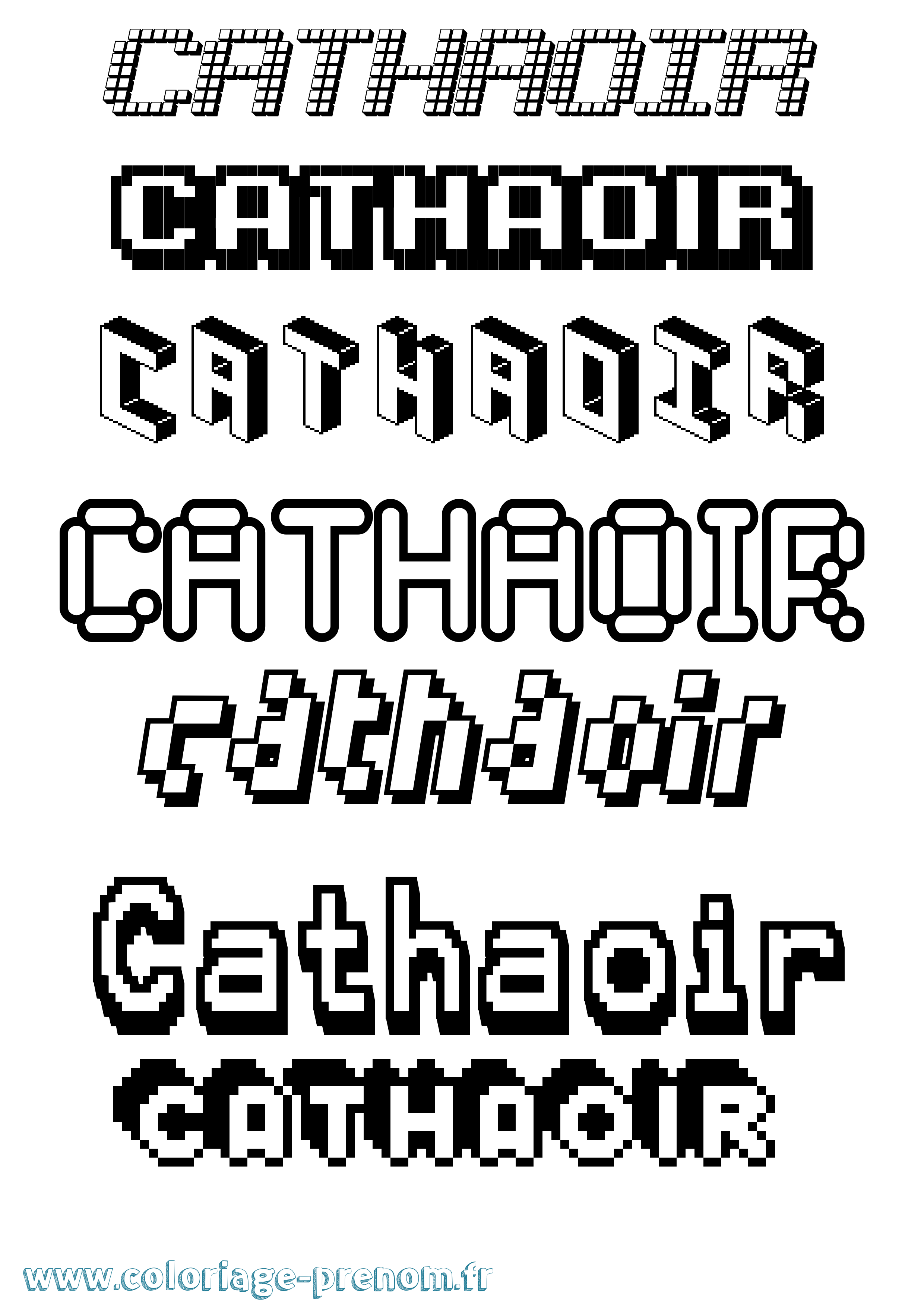 Coloriage Cathaoir Pixel Coloriage prénom Cathaoir Pixel