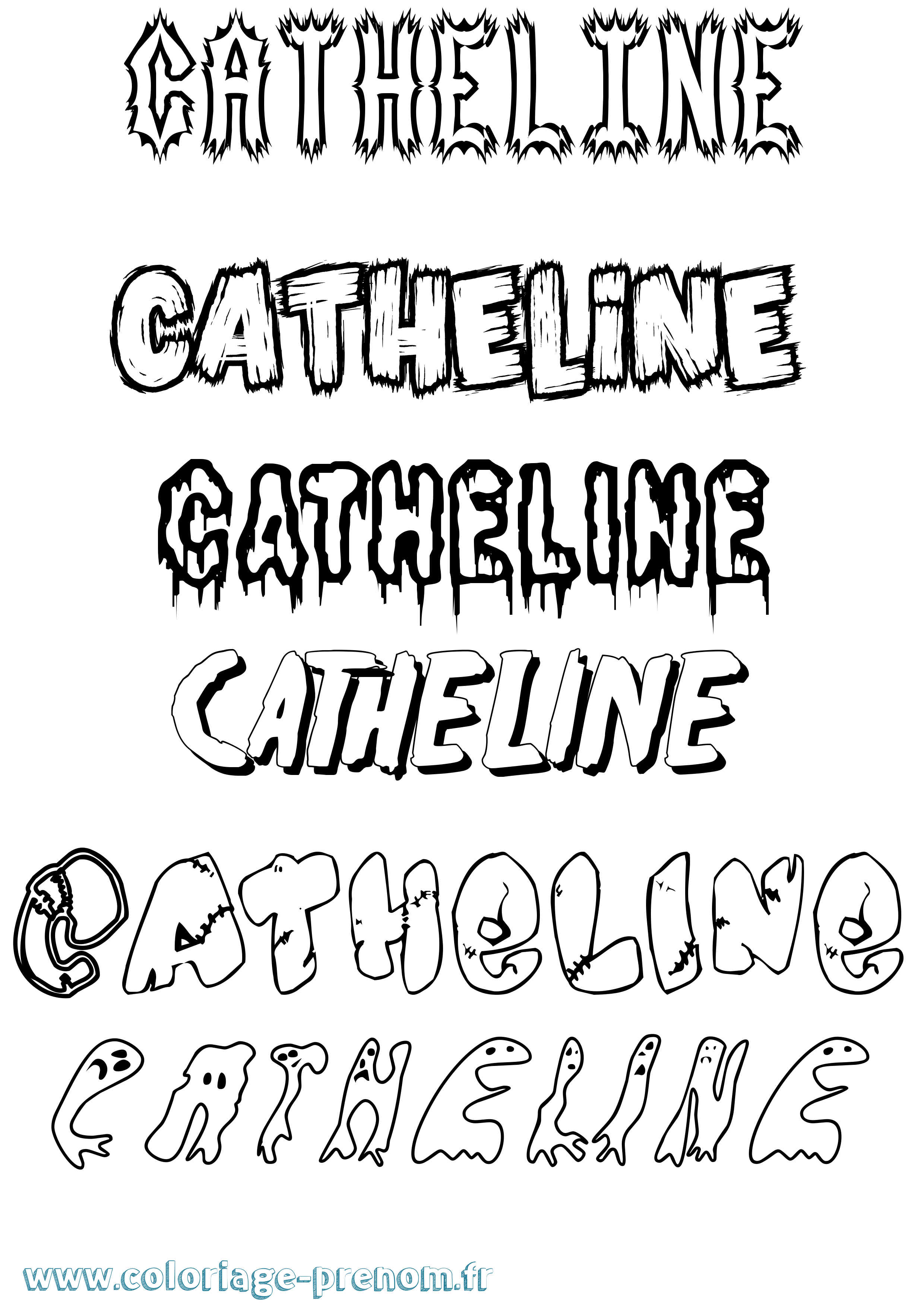 Coloriage Catheline Frisson Coloriage prénom Catheline Frisson