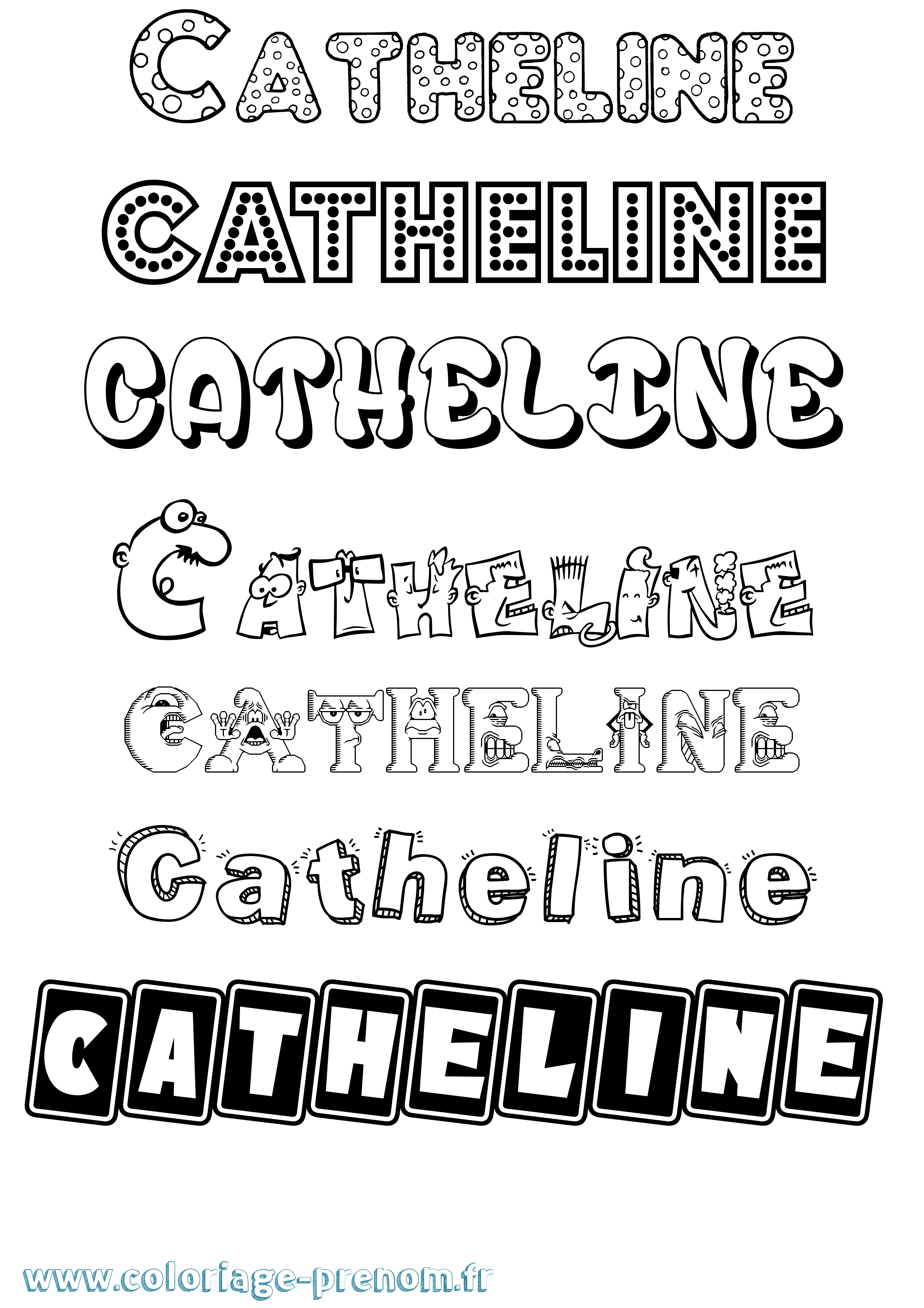 Coloriage Catheline Fun Coloriage prénom Catheline Fun