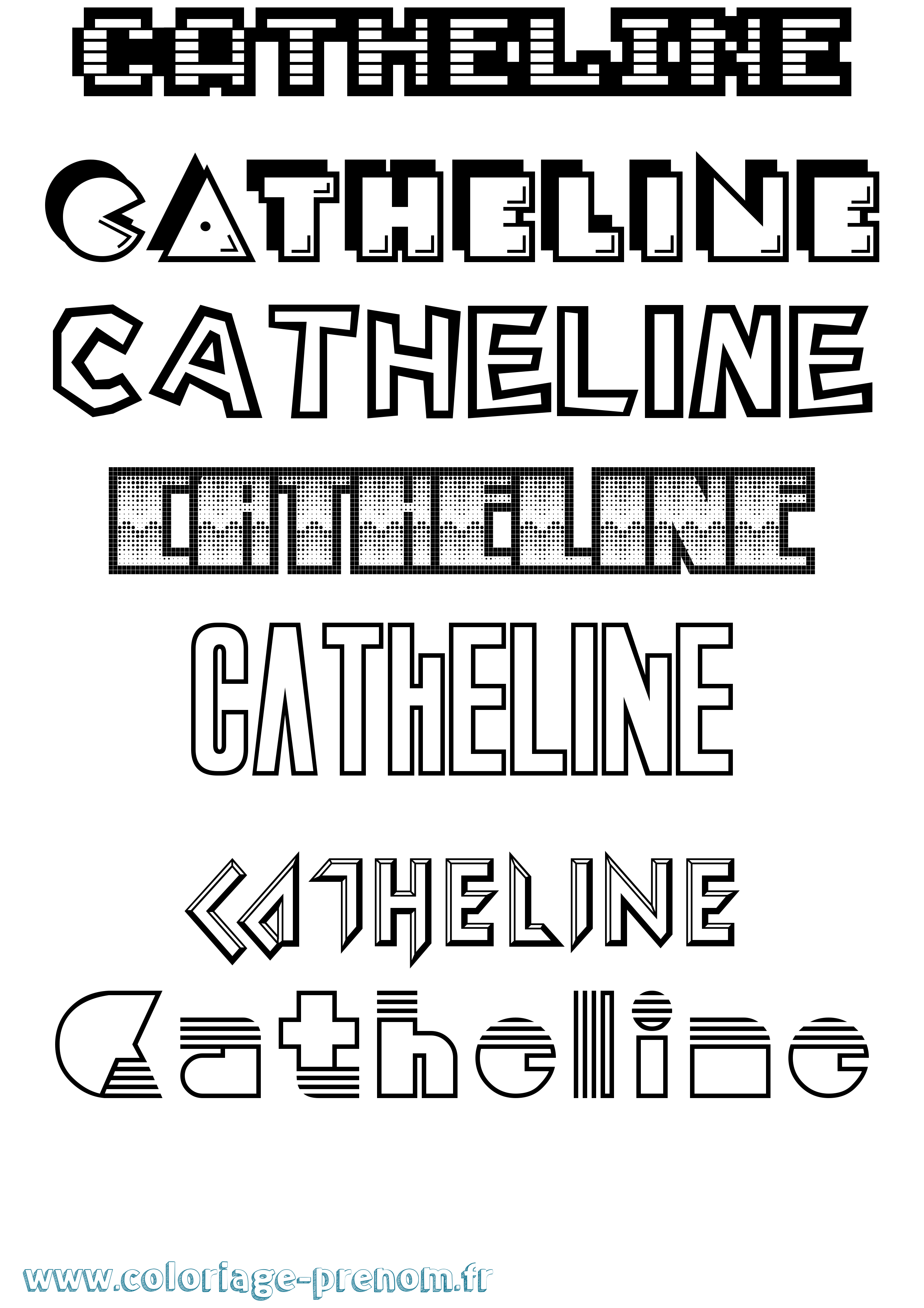 Coloriage Catheline Jeux Vidéos Coloriage prénom Catheline Jeux Vidéos