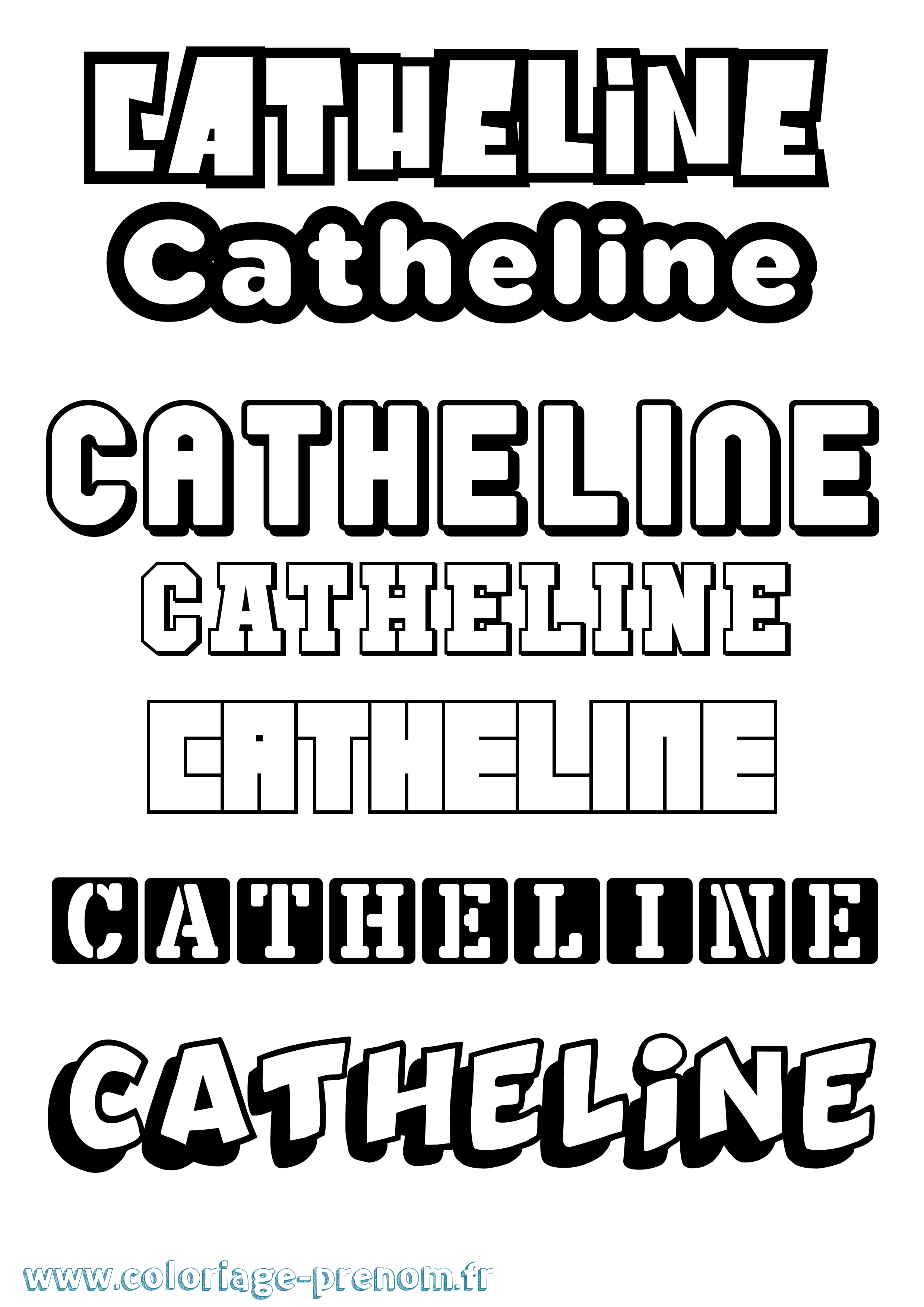 Coloriage Catheline Simple Coloriage prénom Catheline Simple