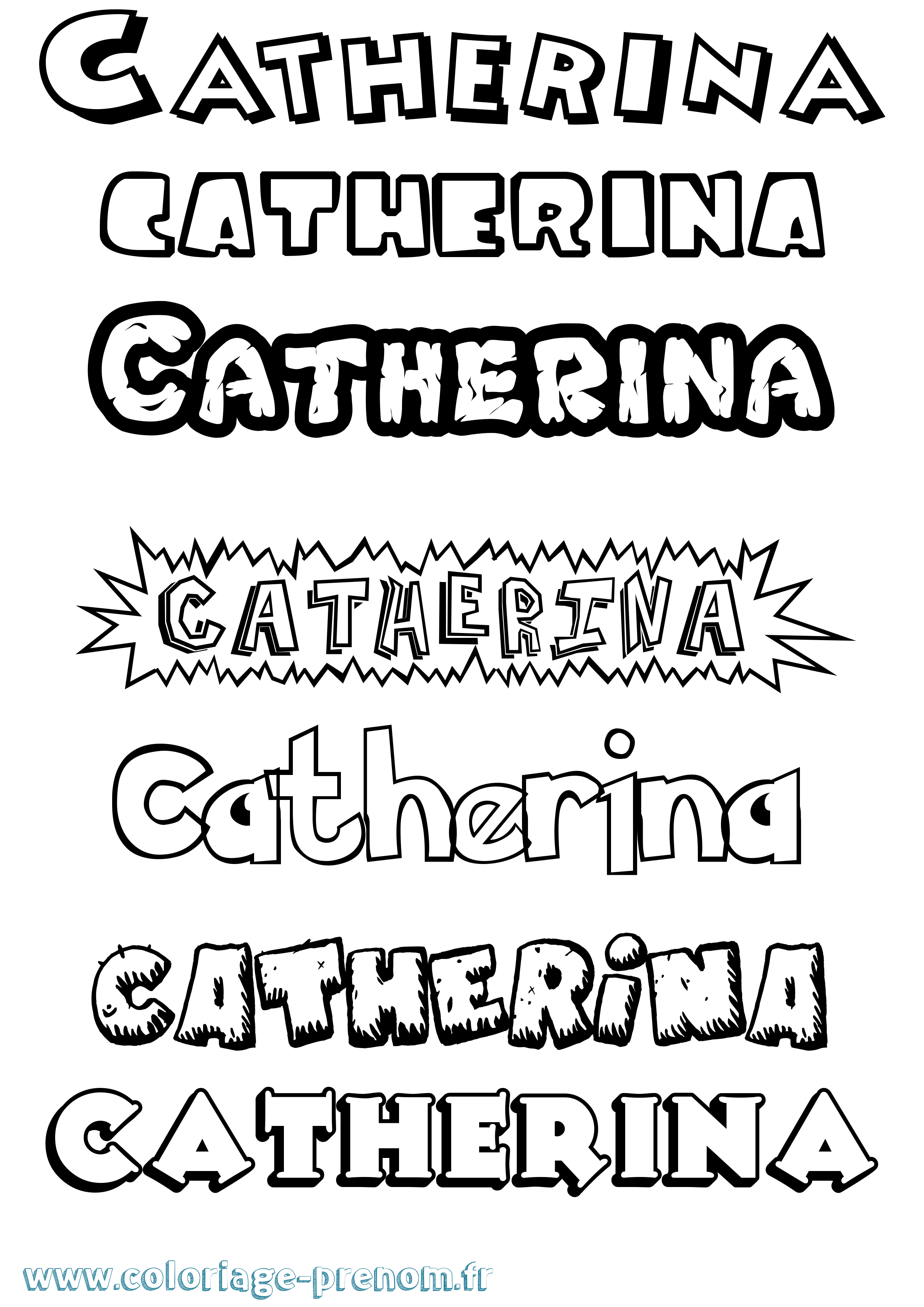 Coloriage Catherina Dessin Animé Coloriage prénom Catherina Dessin Animé