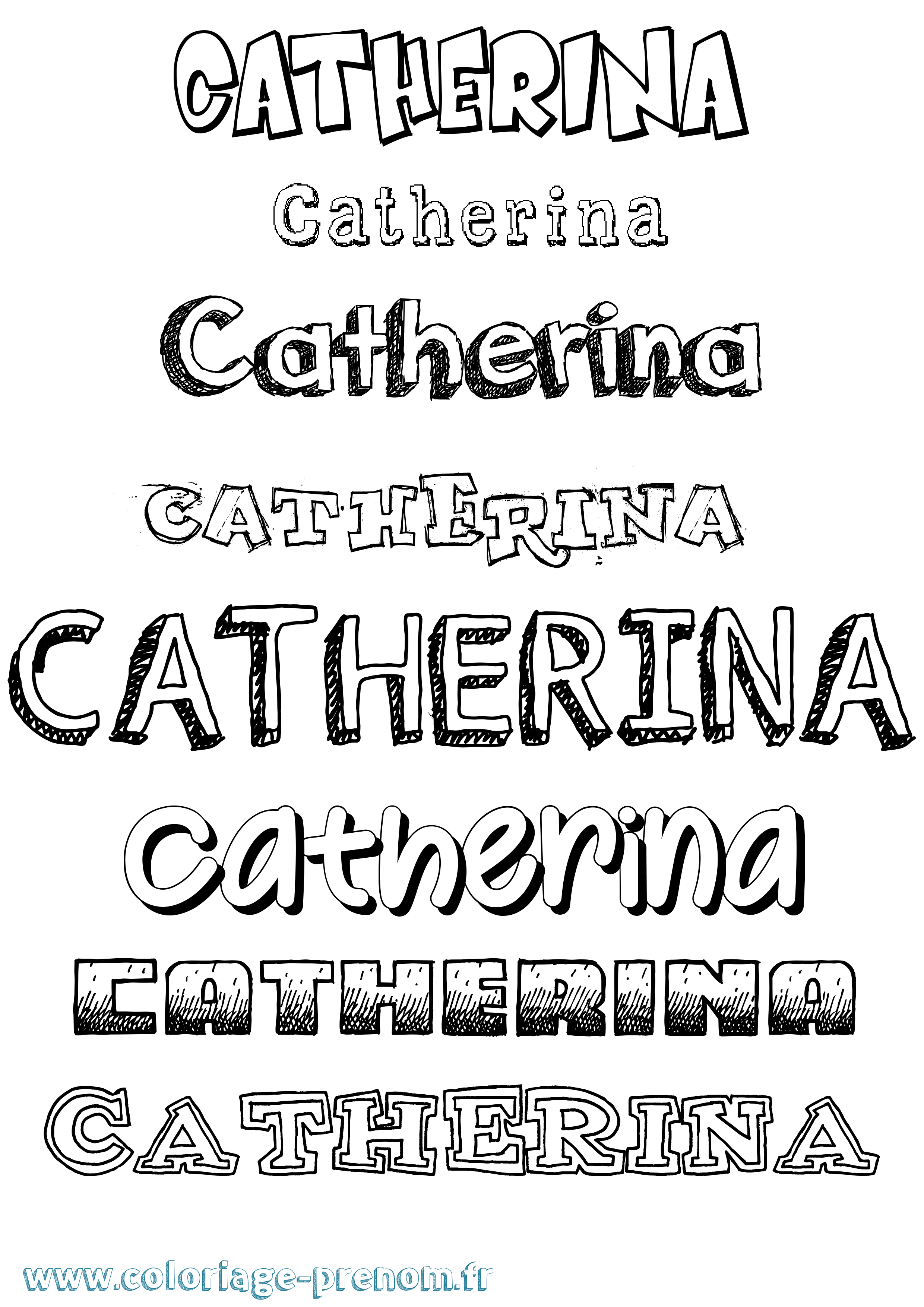 Coloriage Catherina Dessiné Coloriage prénom Catherina Dessiné