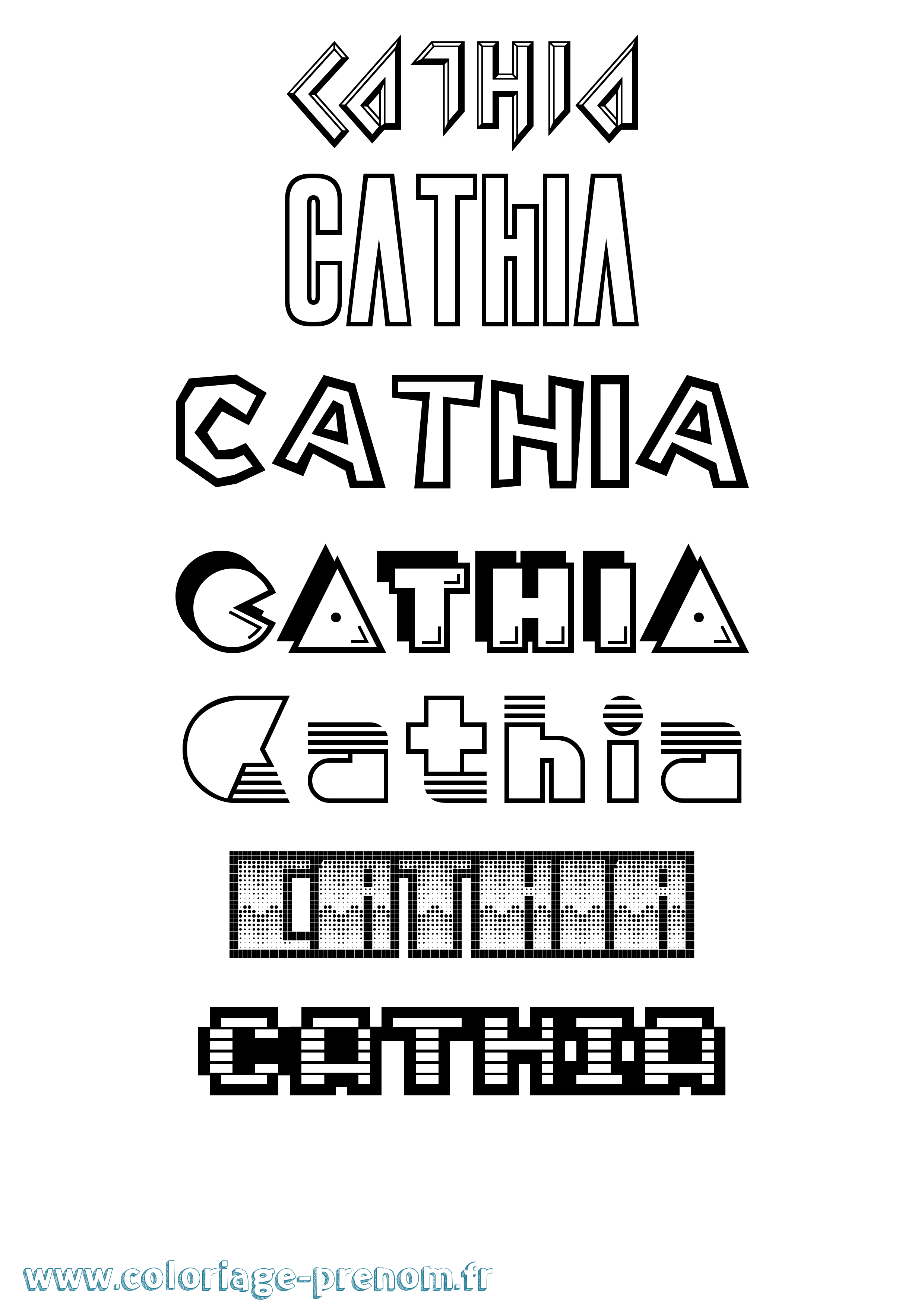 Coloriage Cathia Jeux Vidéos Coloriage prénom Cathia Jeux Vidéos
