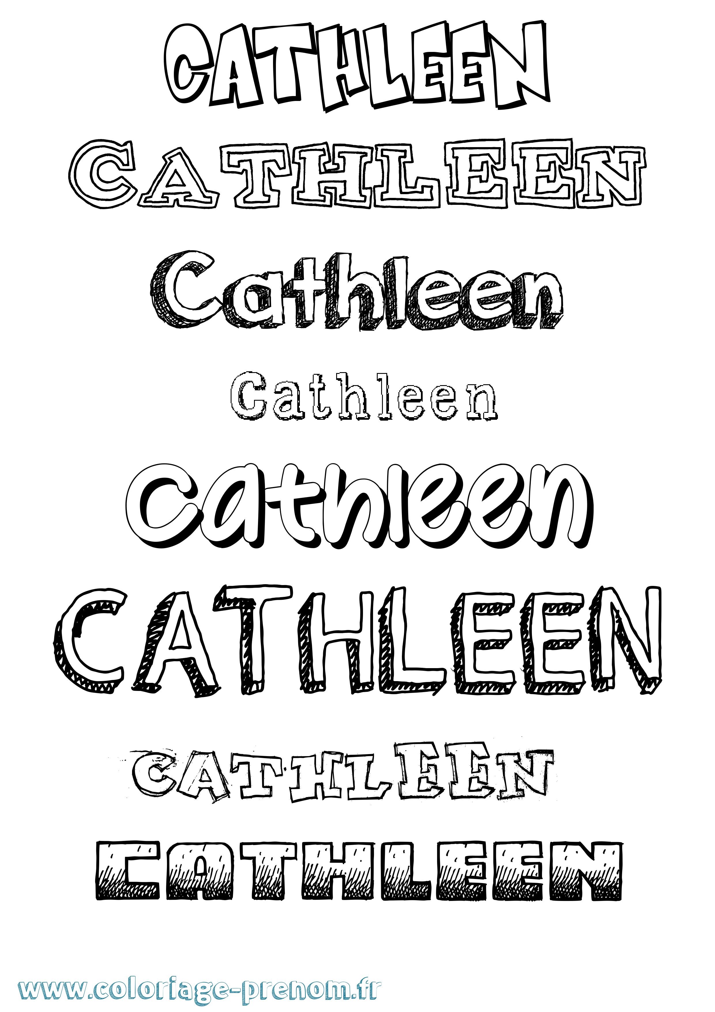 Coloriage Cathleen Dessiné Coloriage prénom Cathleen Dessiné