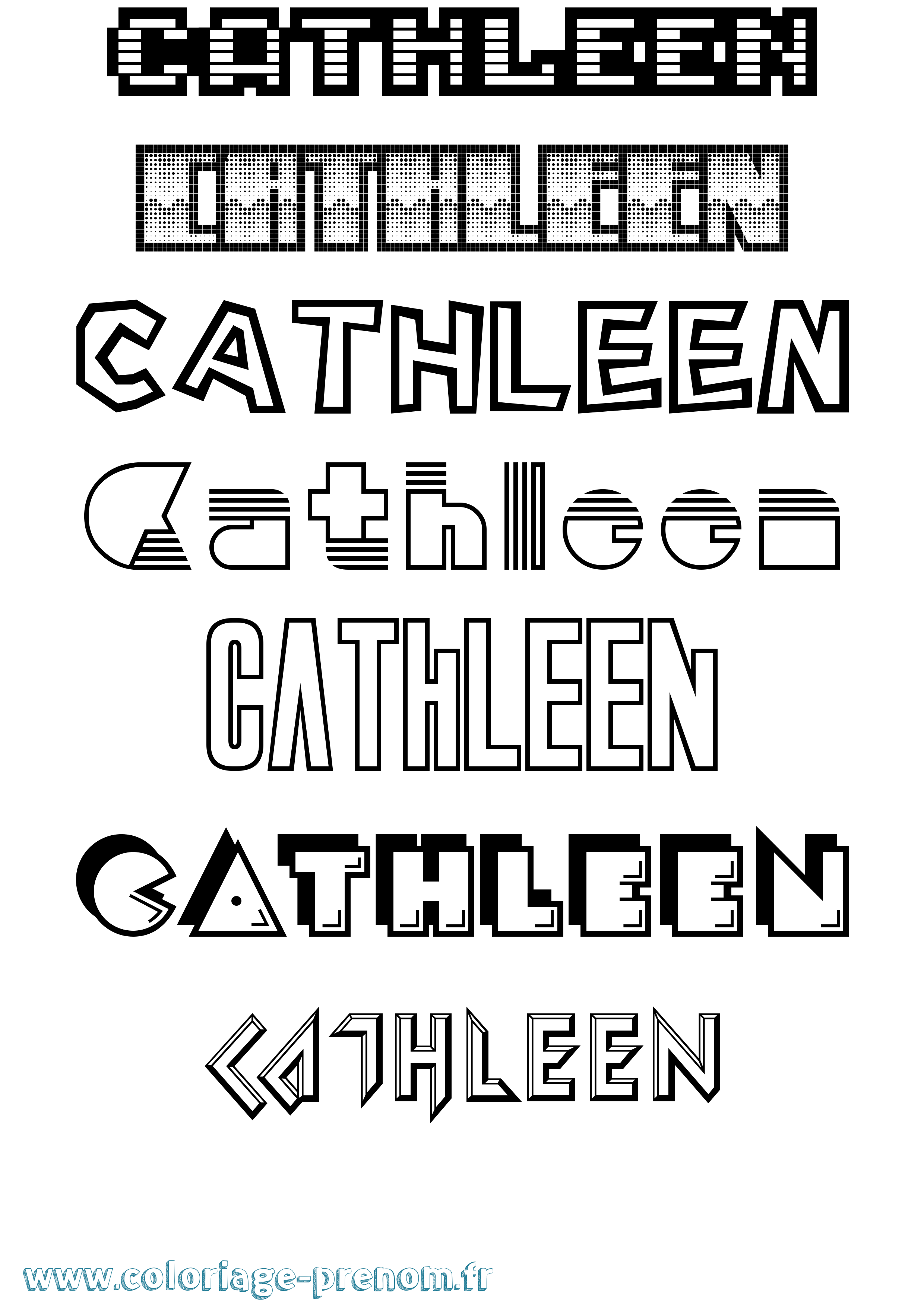 Coloriage Cathleen Jeux Vidéos Coloriage prénom Cathleen Jeux Vidéos