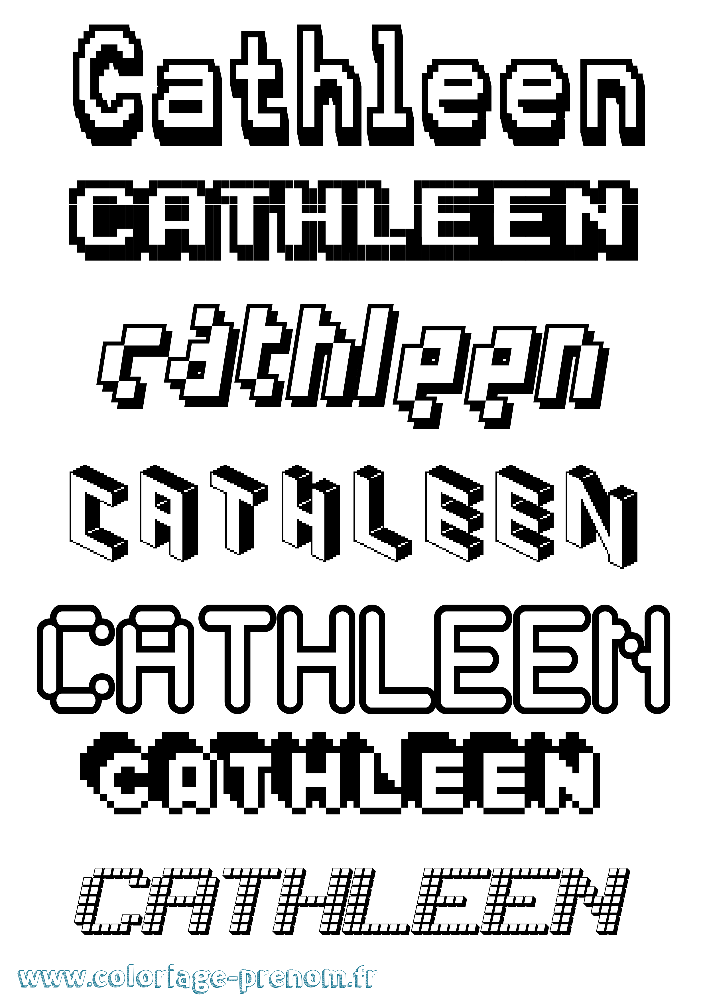 Coloriage Cathleen Pixel Coloriage prénom Cathleen Pixel