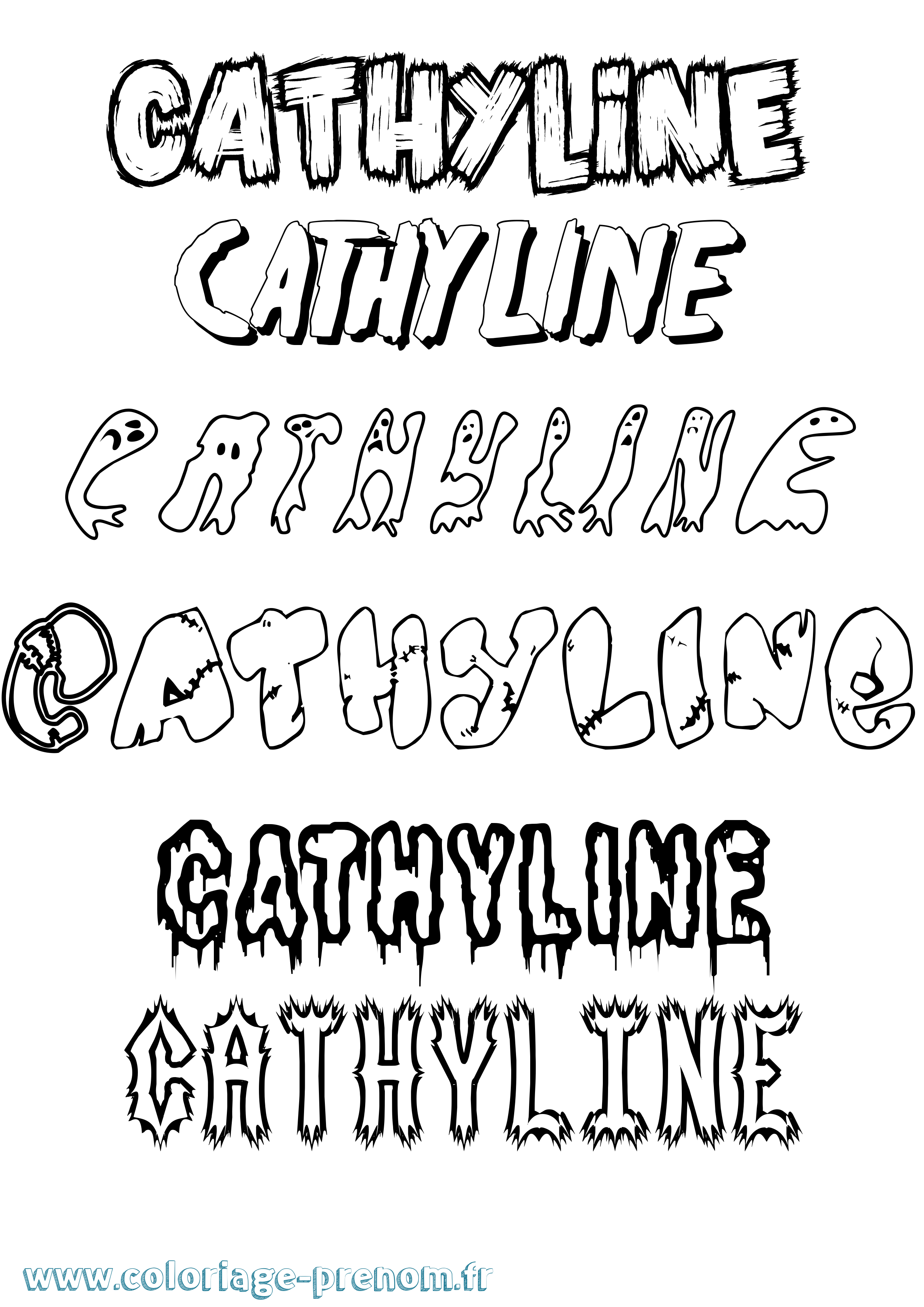 Coloriage Cathyline Frisson Coloriage prénom Cathyline Frisson